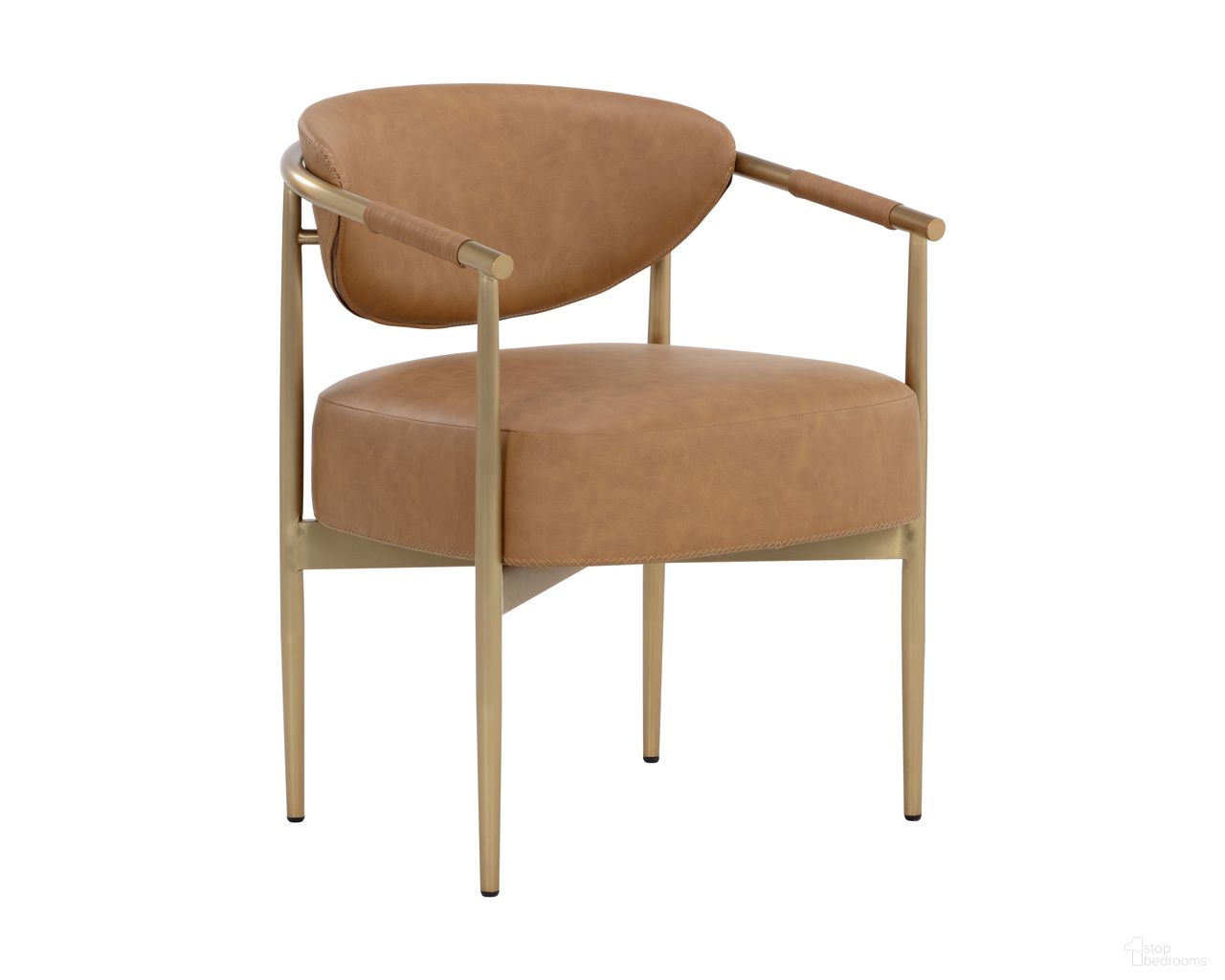 Heloise Dining Armchair In Milliken Cognac