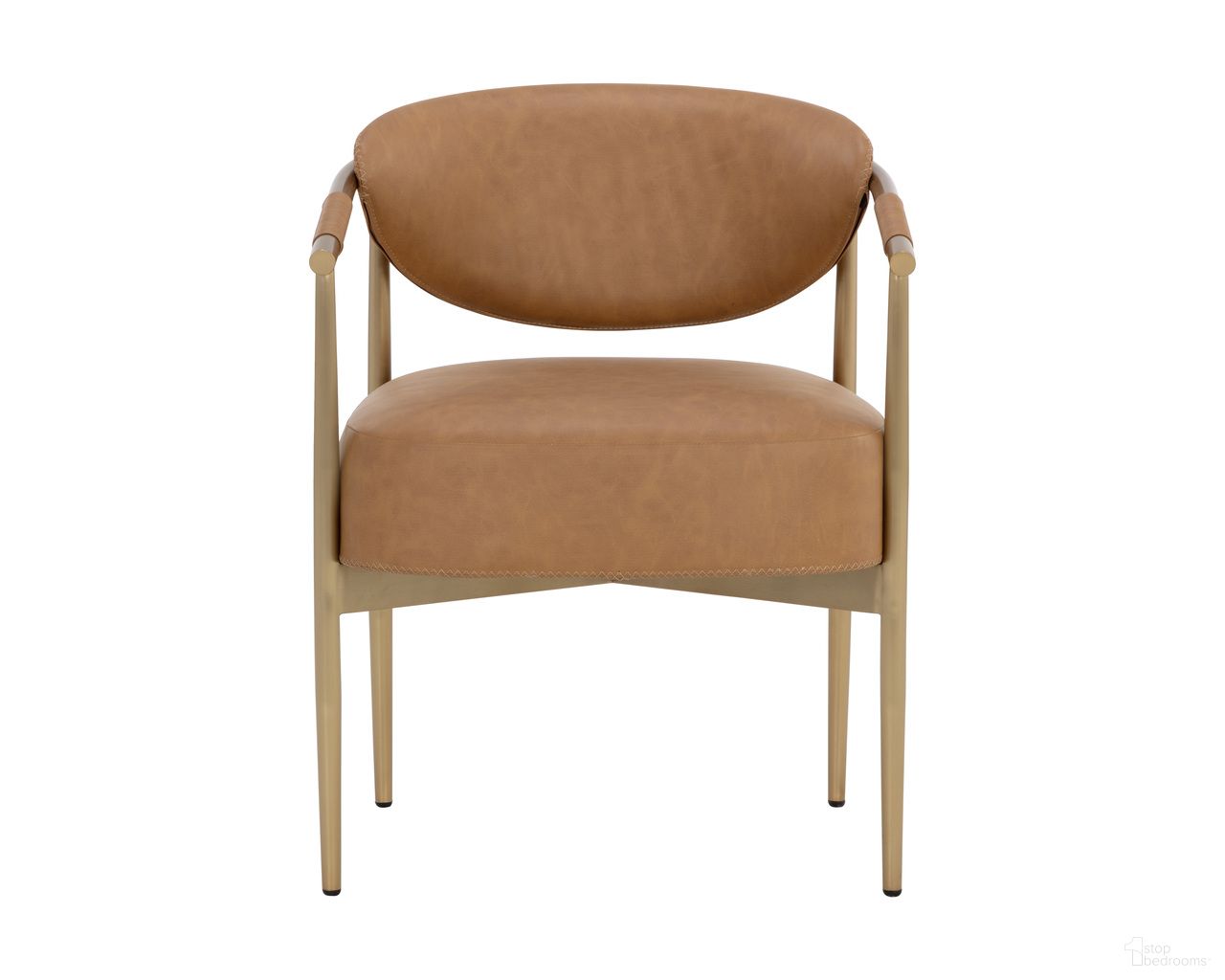 Heloise Dining Armchair In Milliken Cognac