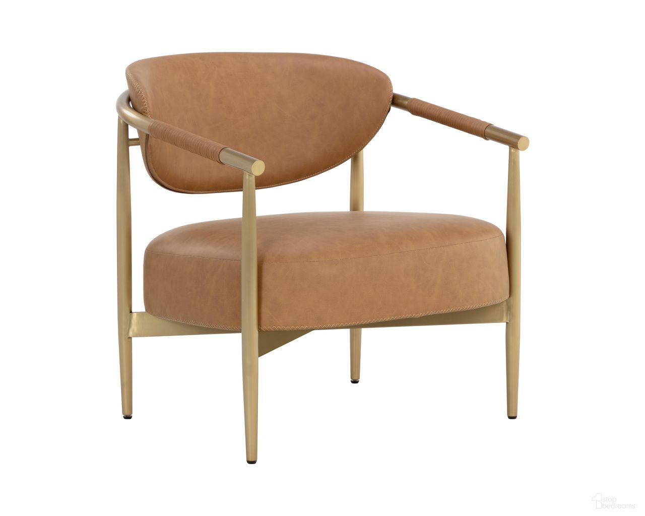 Heloise Lounge Chair In Milliken Cognac