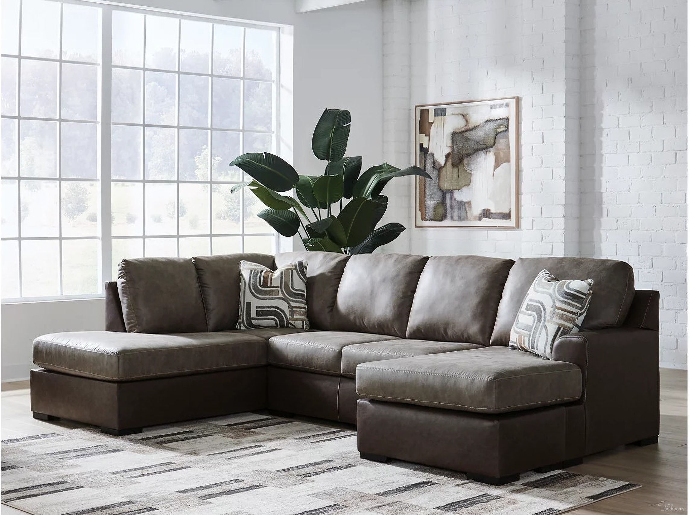 The appearance of Helson 2-Piece LAF Sectional with Chaise In Fossil designed by Signature Design by Ashley in the modern / contemporary interior design. This fossil piece of furniture was selected by 1StopBedrooms from Helson Collection to add a touch of cosiness and style into your home. Sku: NC6270303;NC6270316. Material: Leather. Orientation: LAF.