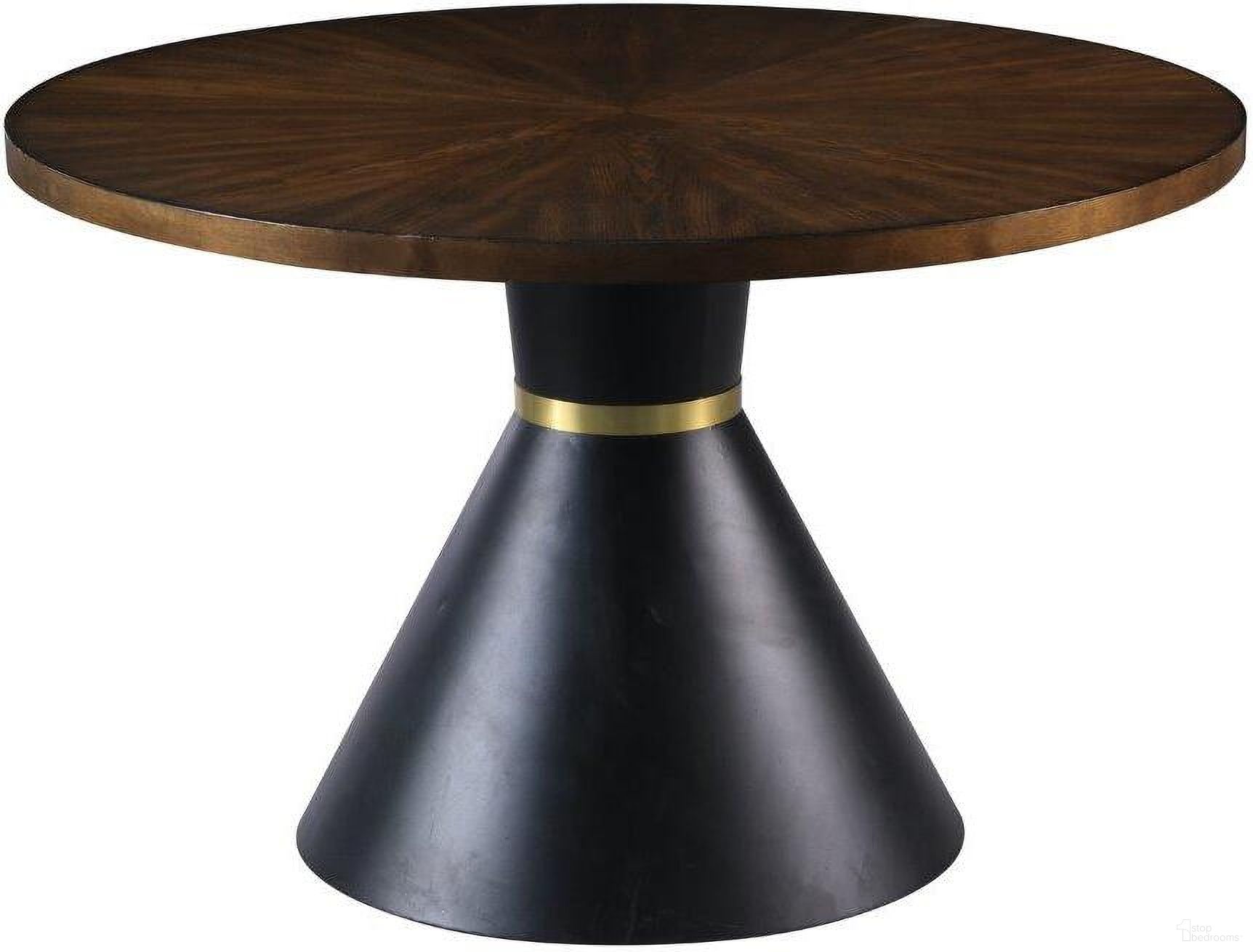 The appearance of Hemingway Round Oak Wood Dinette Table With Black Base designed by Best Master Furniture in the transitional interior design. This oak piece of furniture was selected by 1StopBedrooms from Hemingway Collection to add a touch of cosiness and style into your home. Sku: HX009T. Table Base Style: Pedestal. Table Top Shape: Round. Material: Wood. Size: 48".