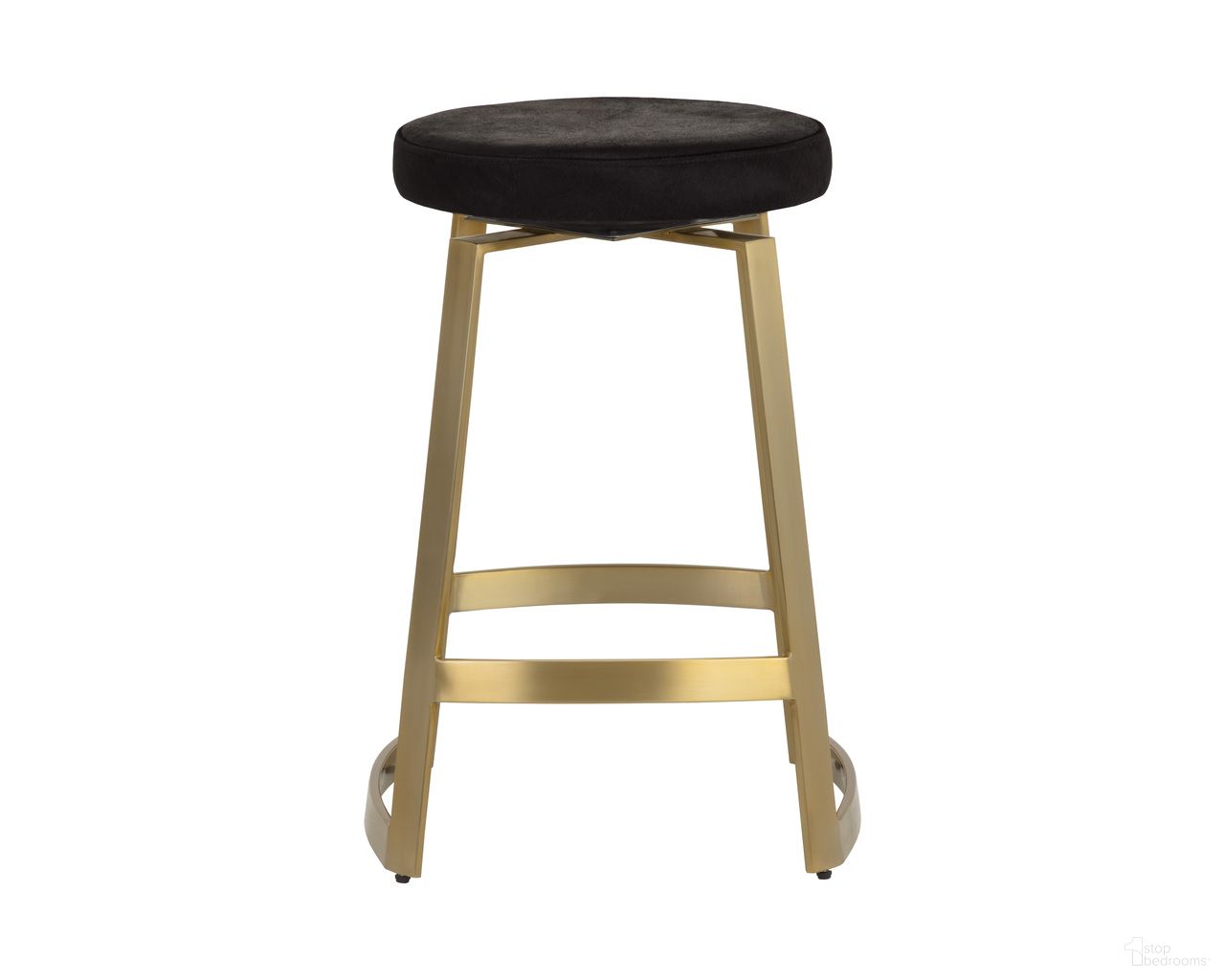 Hendrix Swivel Counter Stool In Black and Yellow Gold