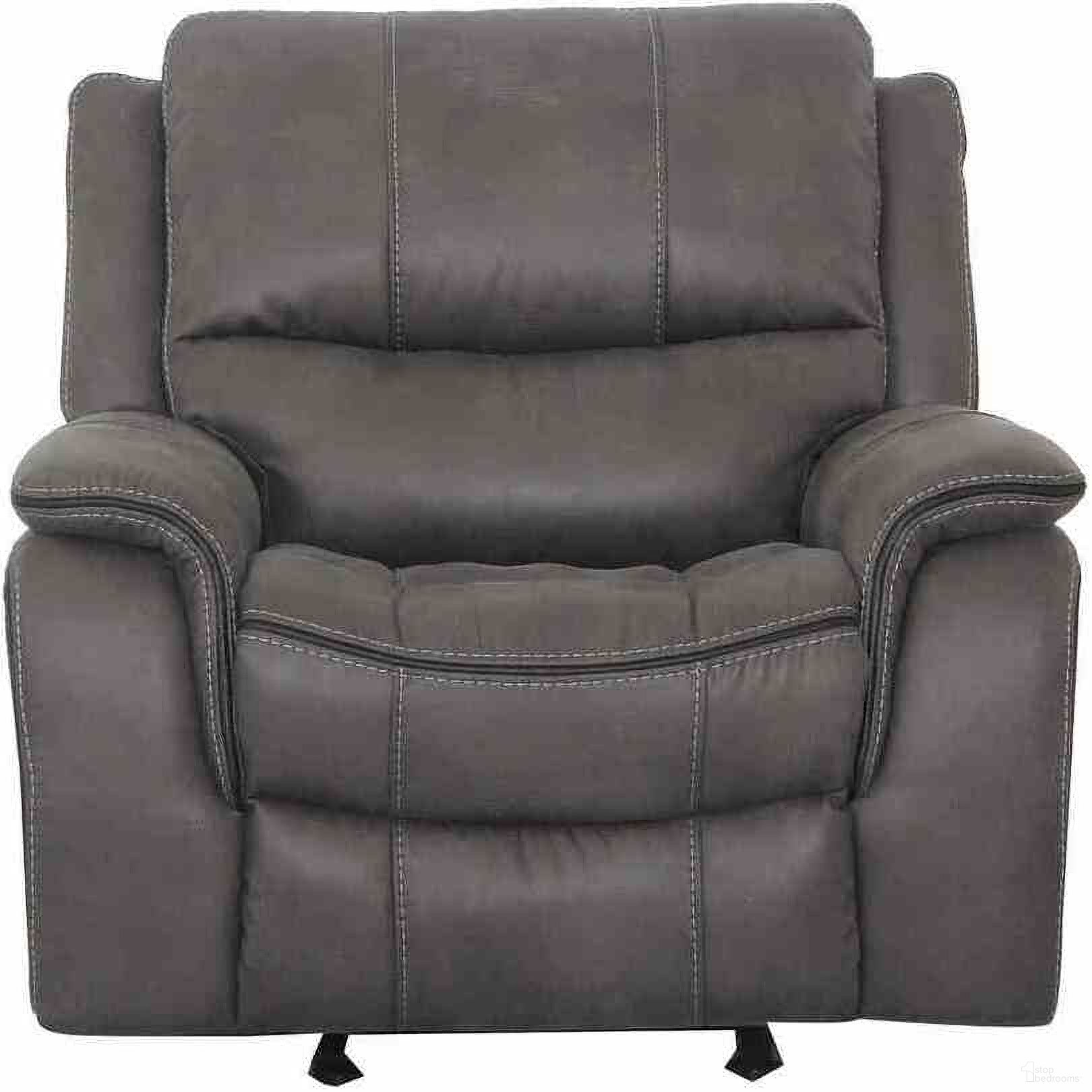 The appearance of Henricus Glider Recliner In Dark Gray designed by Furniture of America in the transitional interior design. This dark gray piece of furniture was selected by 1StopBedrooms from Henricus Collection to add a touch of cosiness and style into your home. Sku: CM9911DG-CH. Material: Fabric.