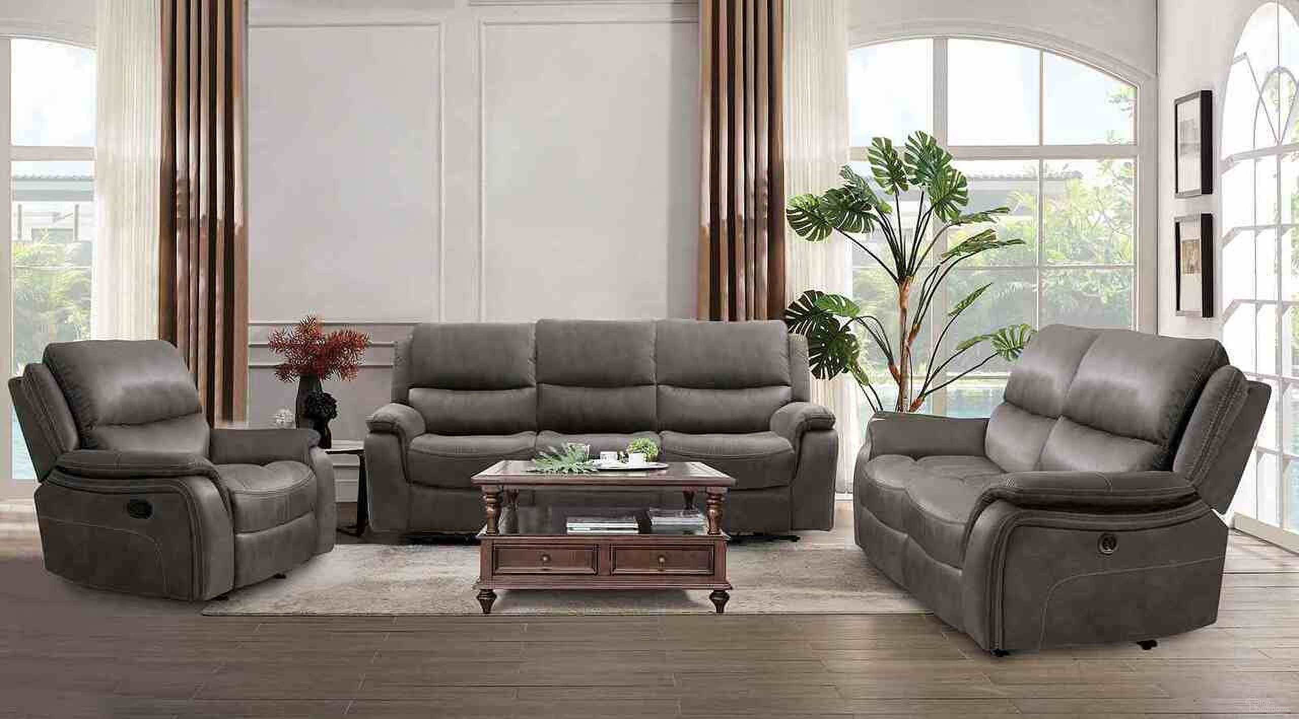 The appearance of Henricus Living Room Set In Dark Gray designed by Furniture of America in the transitional interior design. This dark gray piece of furniture was selected by 1StopBedrooms from Henricus Collection to add a touch of cosiness and style into your home. Sku: CM9911DG-SF;CM9911DG-LV. Material: Fabric.