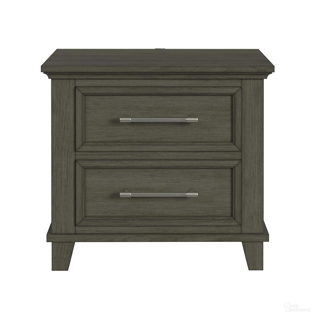 Henrik 2-Drawer Nightstand with USB In Grey