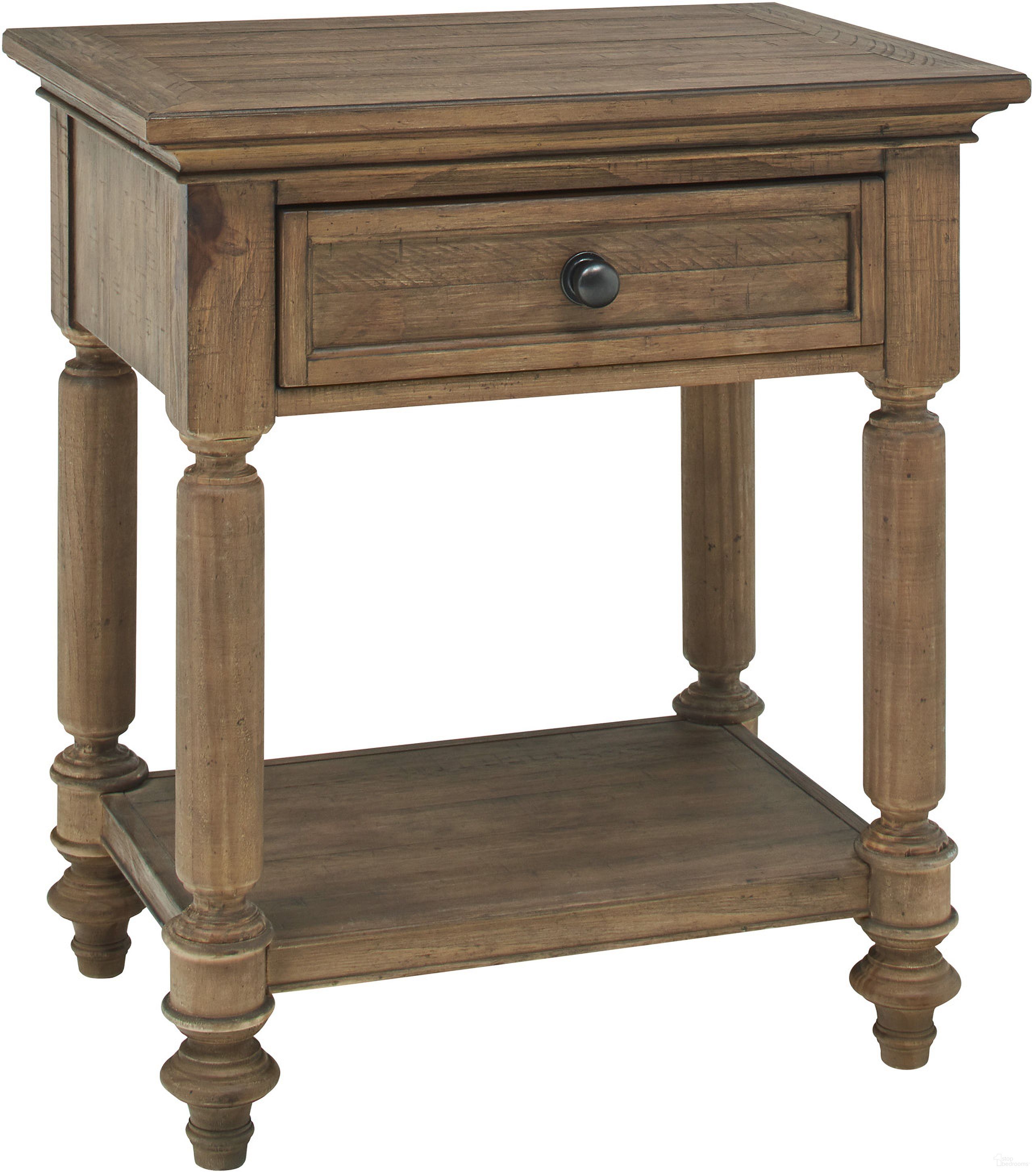 The appearance of Hensley 1 Drawer Nightstand In Honey designed by Aspenhome in the transitional interior design. This honey piece of furniture  was selected by 1StopBedrooms from Hensley Collection to add a touch of cosiness and style into your home. Sku: I3002-451. Material: Wood.