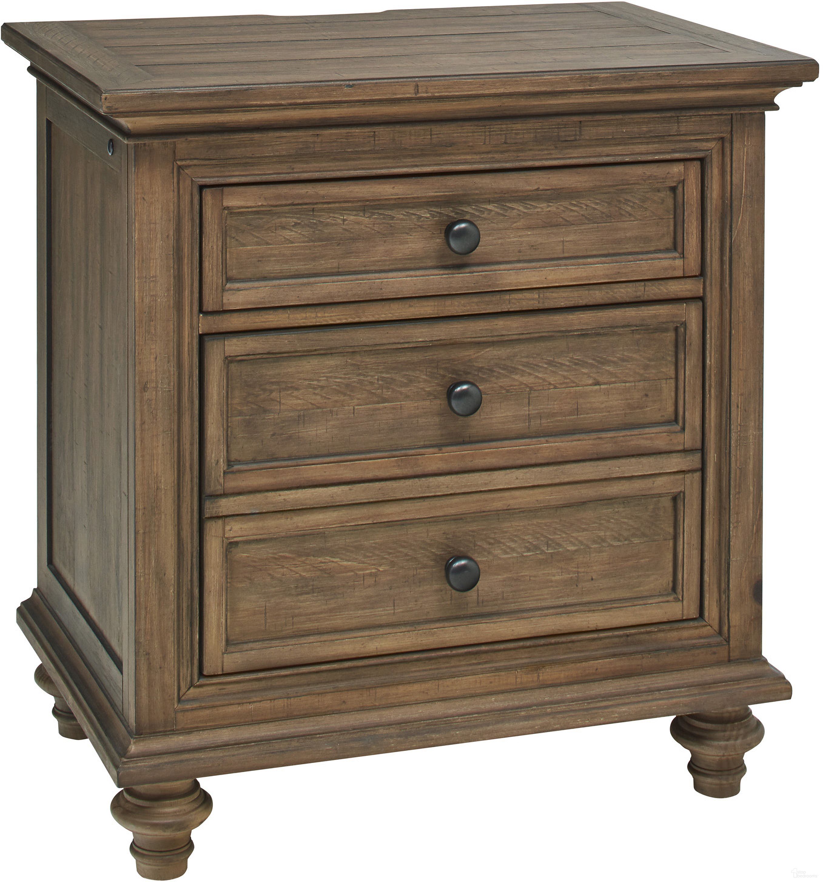 The appearance of Hensley Liv360 Nightstand In Honey designed by Aspenhome in the transitional interior design. This honey piece of furniture was selected by 1StopBedrooms from Hensley Collection to add a touch of cosiness and style into your home. Sku: I3002-450. Material: Wood.