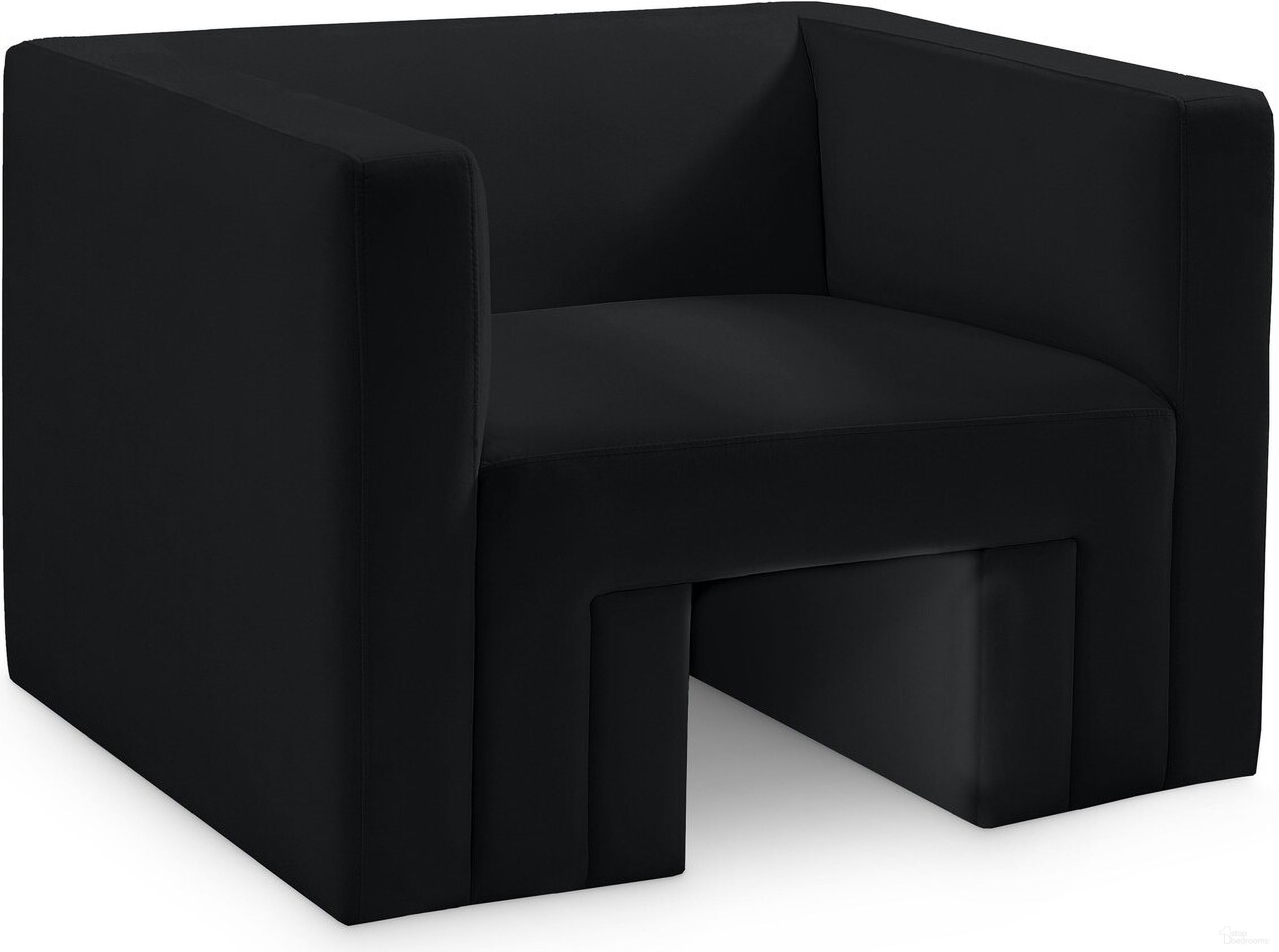 The appearance of Henson Velvet Chair In Black designed by Meridian in the modern / contemporary interior design. This black piece of furniture was selected by 1StopBedrooms from Henson Collection to add a touch of cosiness and style into your home. Sku: 665Black-C. Material: Velvet.