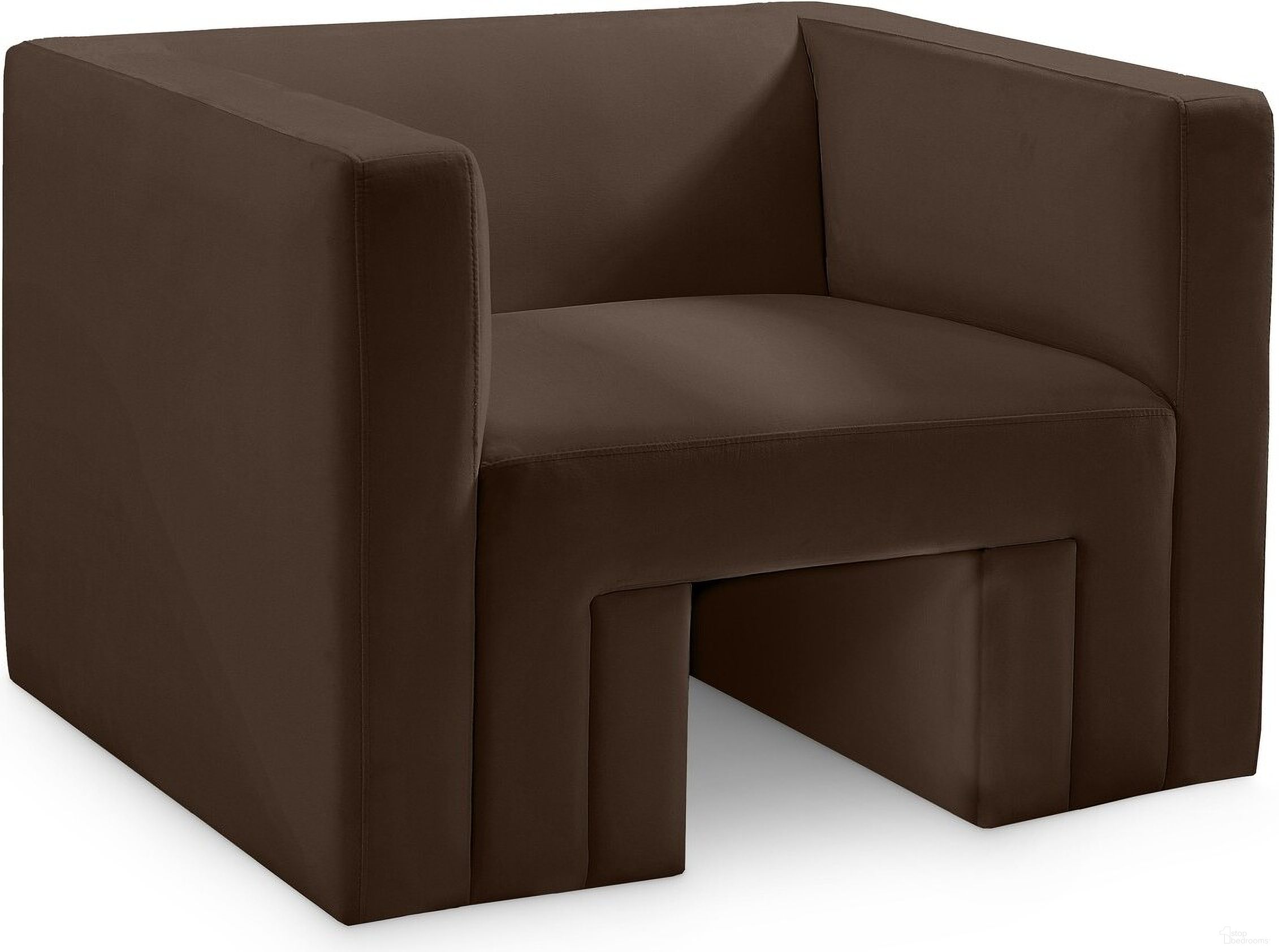 Henson Velvet Chair In Brown