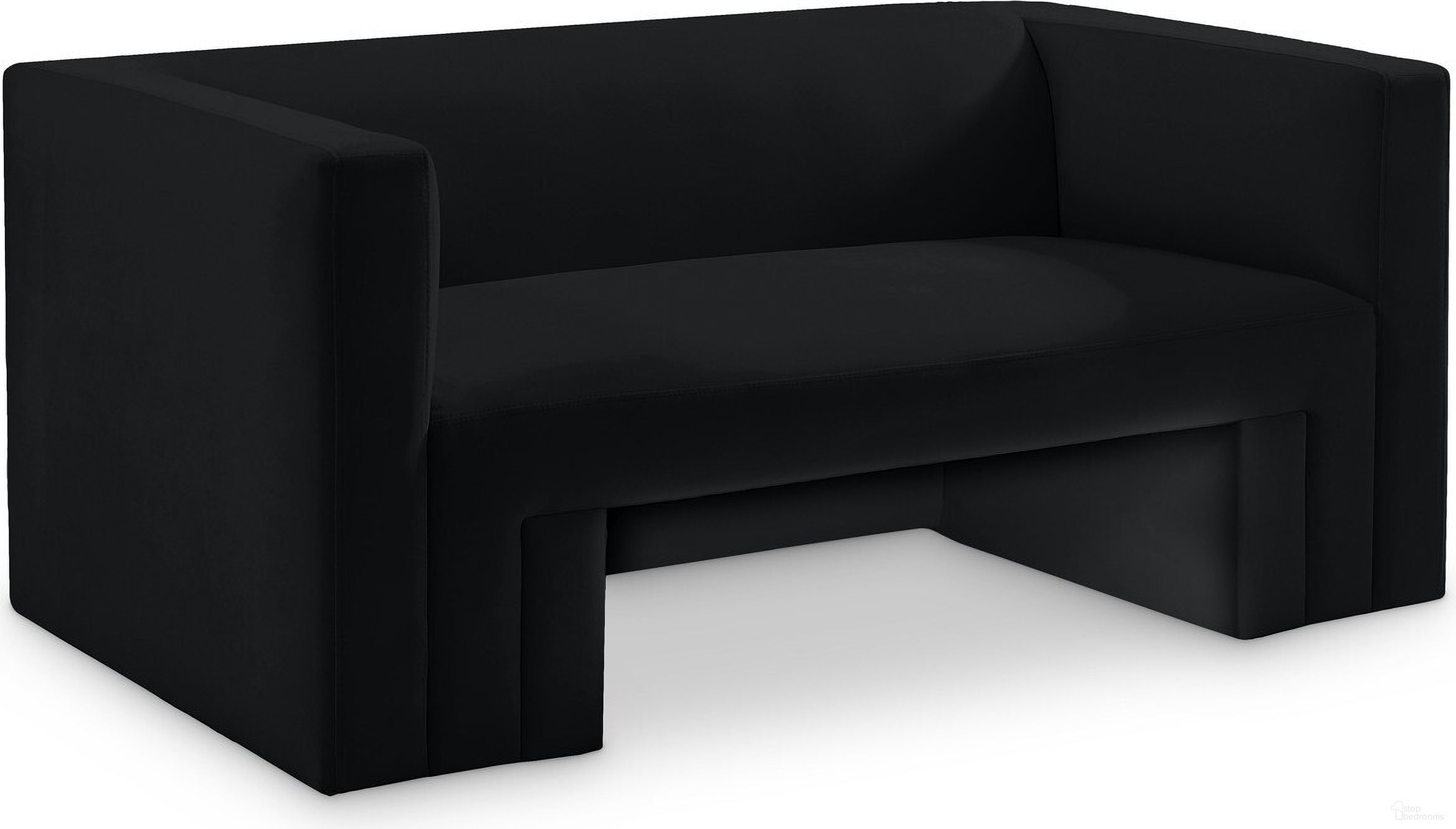 The appearance of Henson Velvet Loveseat In Black designed by Meridian in the modern / contemporary interior design. This black piece of furniture was selected by 1StopBedrooms from Henson Collection to add a touch of cosiness and style into your home. Sku: 665Black-L. Material: Velvet.