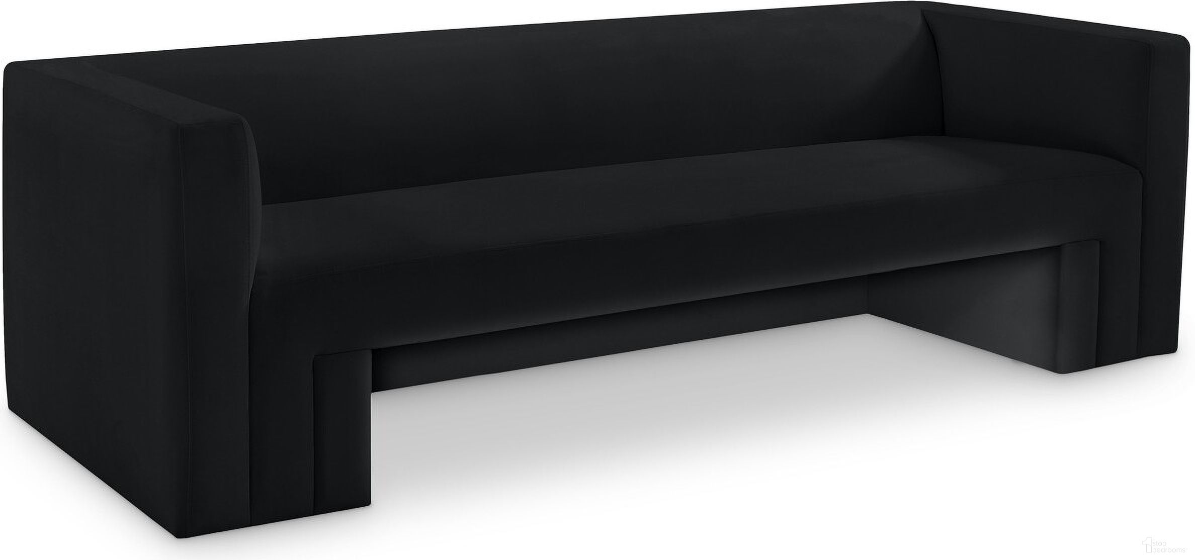 The appearance of Henson Velvet Sofa In Black designed by Meridian in the modern / contemporary interior design. This black piece of furniture was selected by 1StopBedrooms from Henson Collection to add a touch of cosiness and style into your home. Sku: 665Black-S. Material: Velvet.