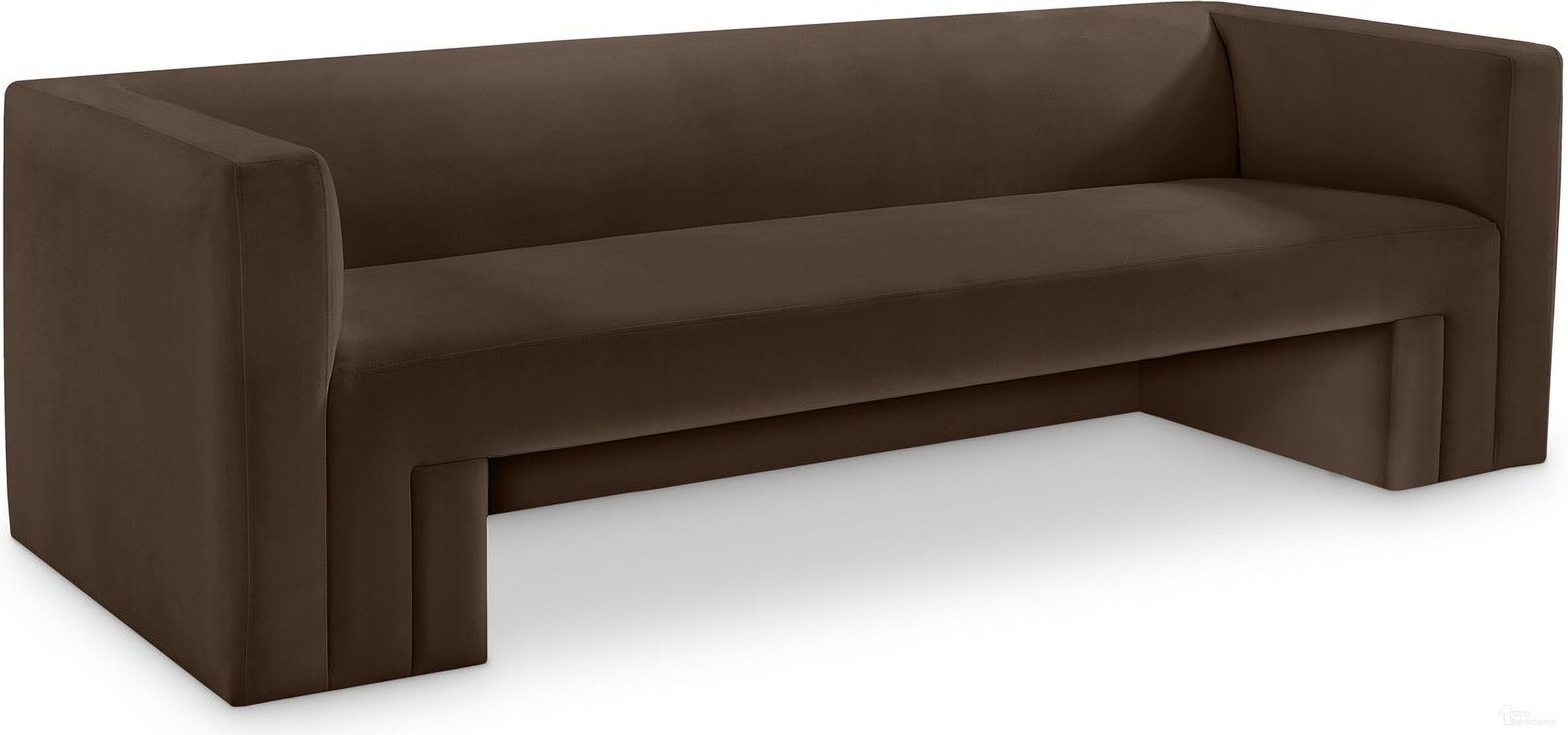 Henson Velvet Sofa In Brown