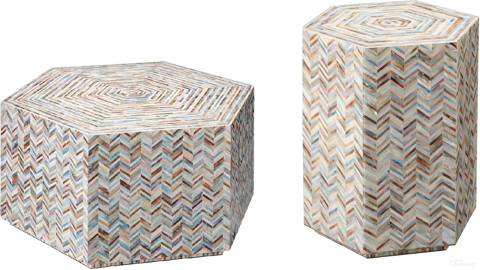 The appearance of Hepburn Occasional Table Set In Grey designed by Jamie Young Company in the coastal interior design. This grey piece of furniture  was selected by 1StopBedrooms from Hepburn Collection to add a touch of cosiness and style into your home. Sku: 20HEPB-CTMOP;20HEPB-STMOP. Material: Mother of Pearl.