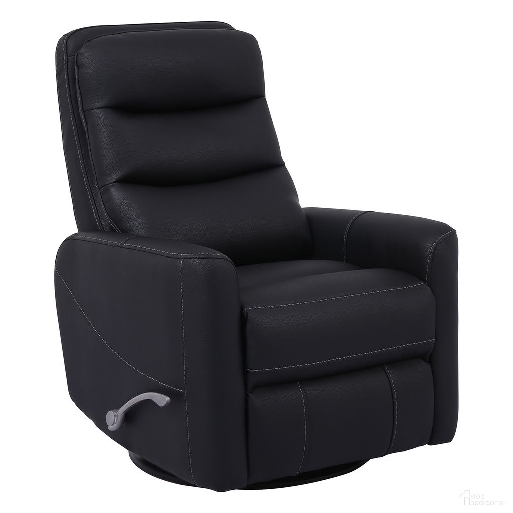 The appearance of Hercules Black Swivel Glider Recliner with Articulating Headrest designed by Parker House in the modern / contemporary interior design. This black piece of furniture was selected by 1StopBedrooms from Hercules Collection to add a touch of cosiness and style into your home. Sku: MHER#812GS-BLC. Material: Polyester.