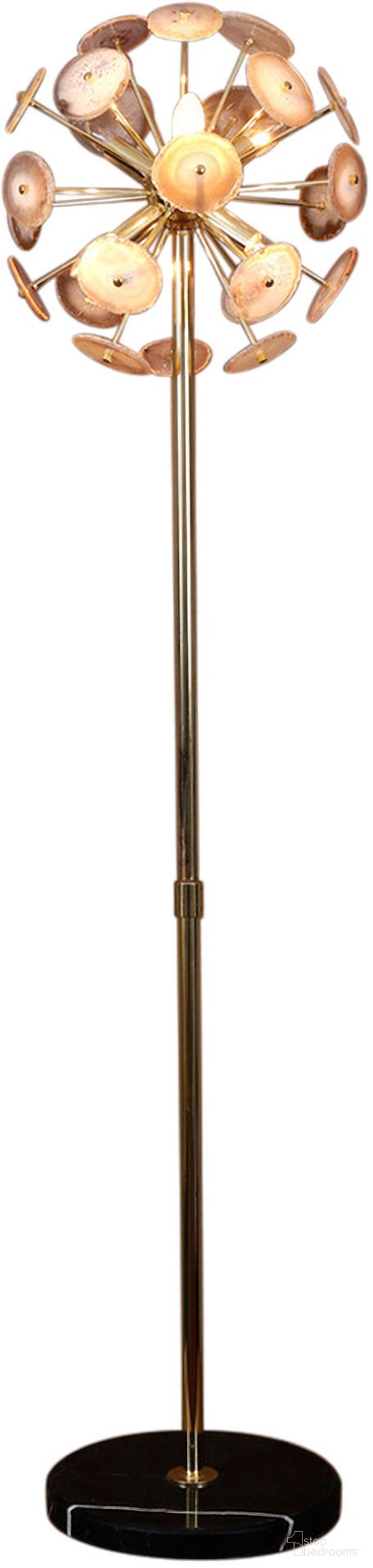 Heritage Floor Lamp In Iron Agate and Marble