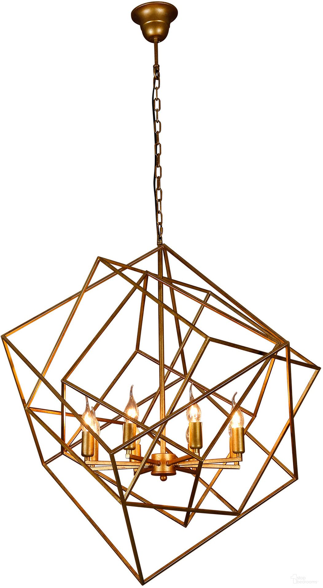 Heritage Geometric Pendant with 8 Lights In Gold