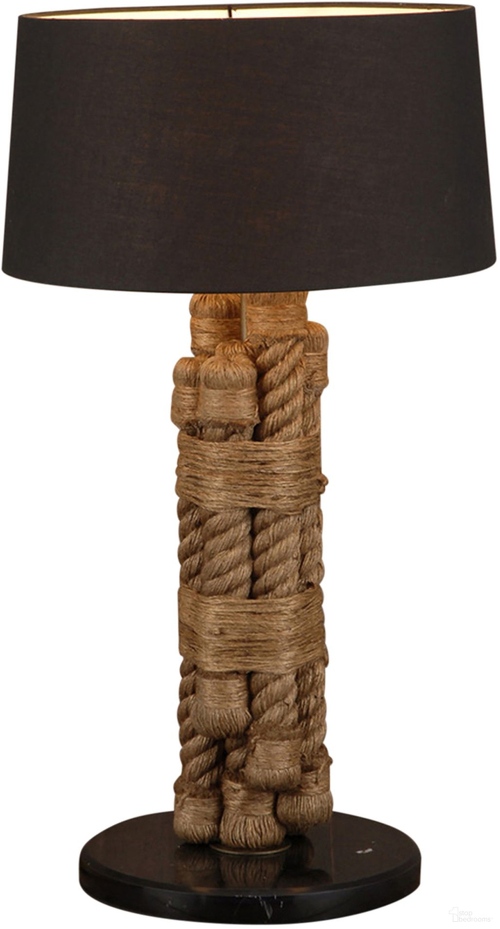 Heritage Rope and Marble Table Lamp In Black