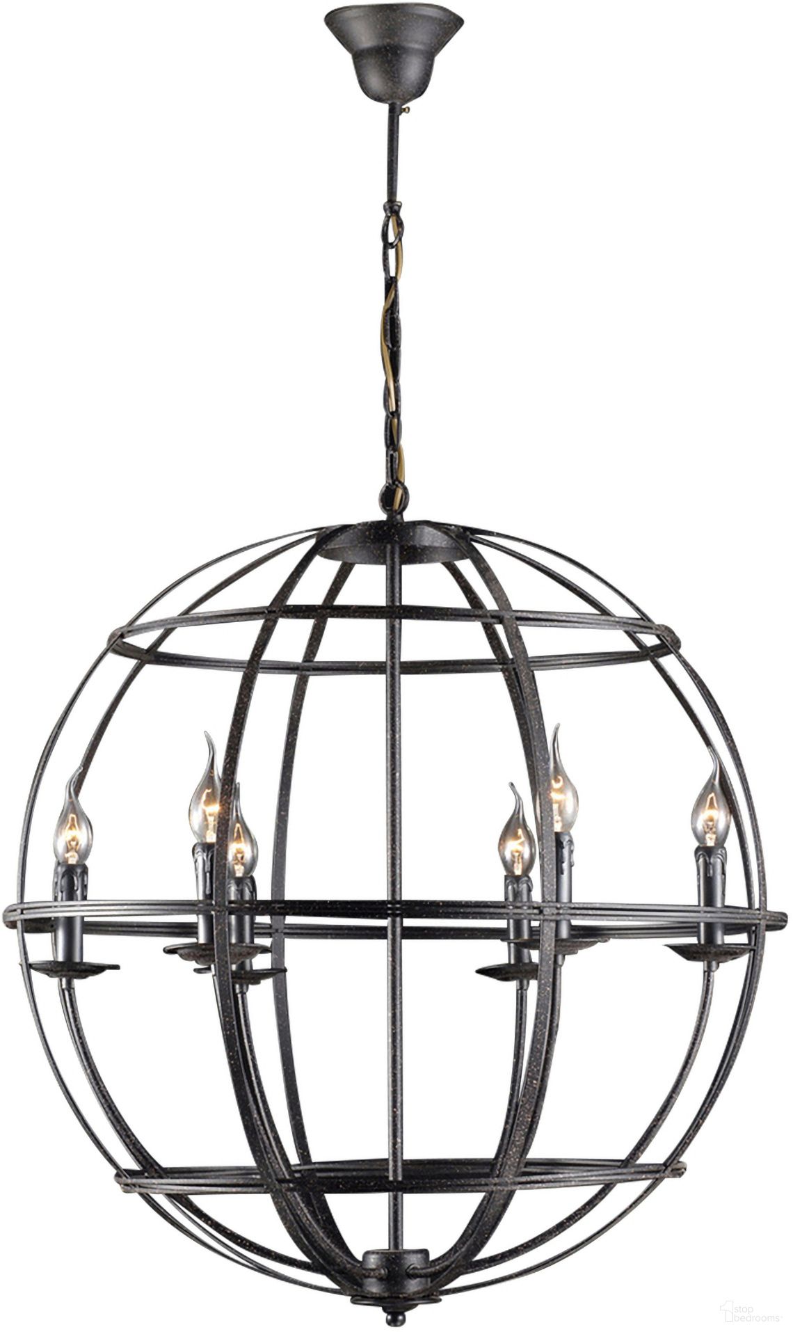 Heritage Rustic Globe Pendant Large In Black