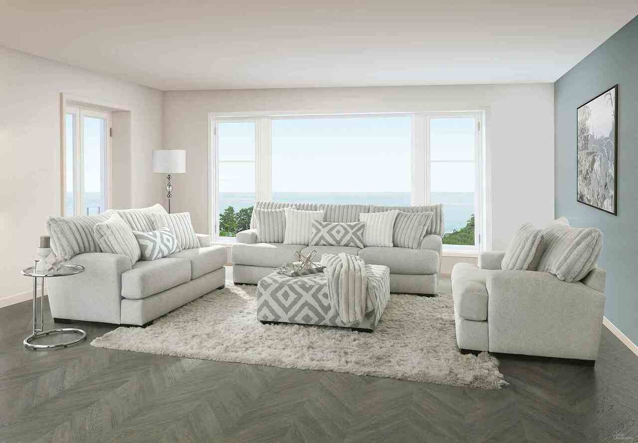 The appearance of Hermilly Living Room Set In Gray designed by Furniture of America in the transitional interior design. This gray piece of furniture was selected by 1StopBedrooms from Hermilly Collection to add a touch of cosiness and style into your home. Sku: SM5177-SF;SM5177-LV. Material: Chenille.
