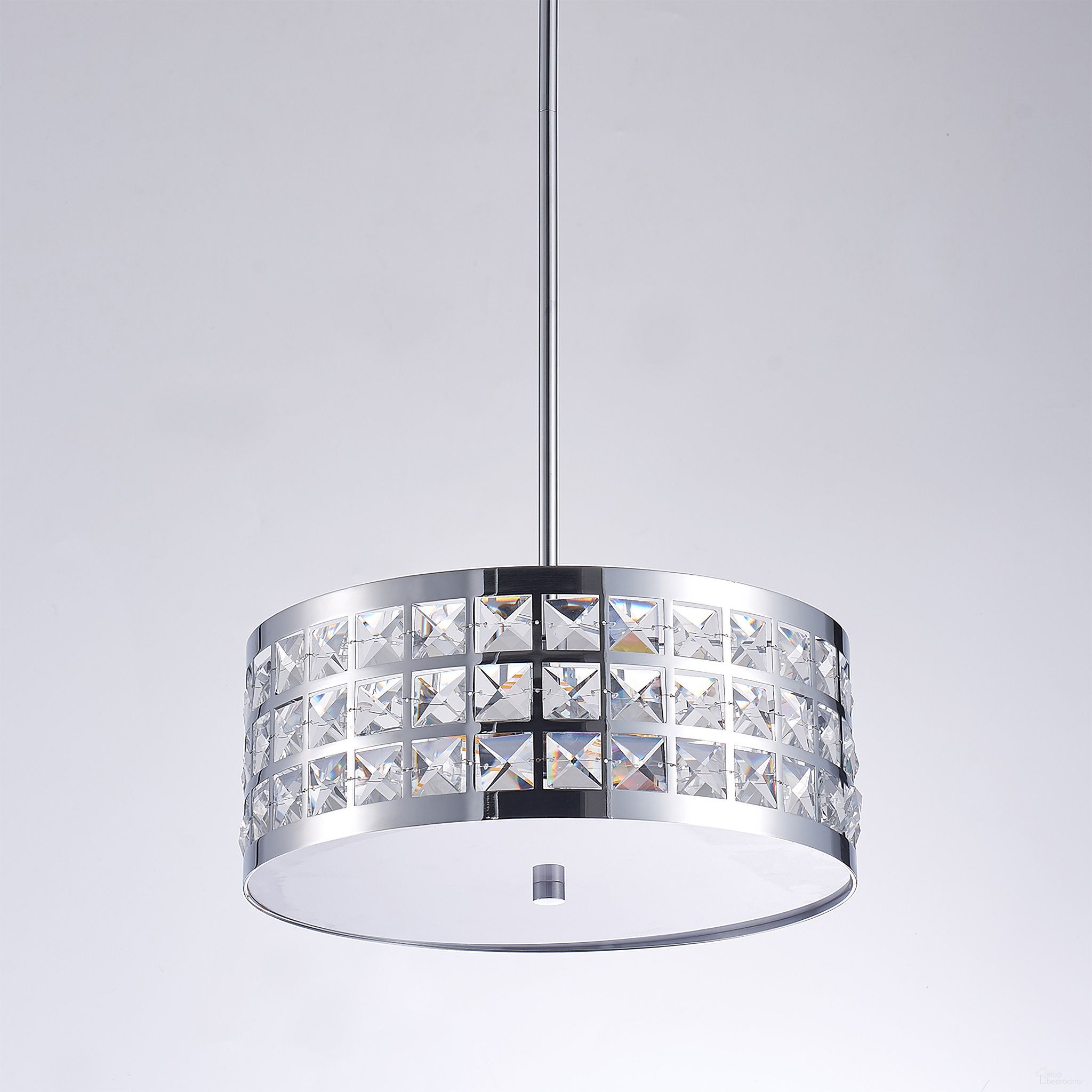 Hermoza Collection 14 Inch Metal and Crystal Pendant Lights In Clear and Chrome