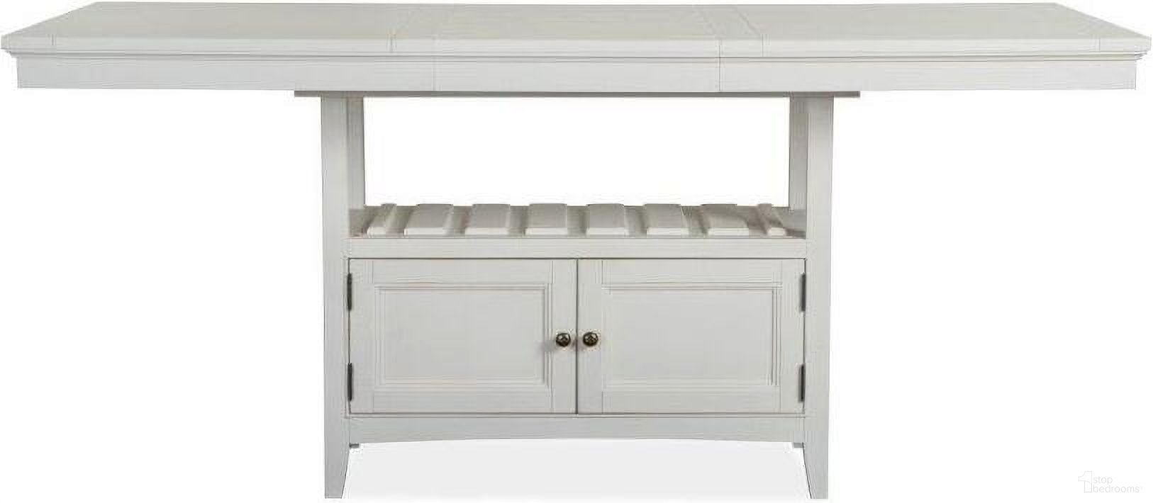 The appearance of Heron Cove Chalk White Counter Table designed by Magnussen in the coastal interior design. This white piece of furniture was selected by 1StopBedrooms from Heron Cove Collection to add a touch of cosiness and style into your home. Sku: D4400-42B;D4400-42T. Table Base Style: Legs. Table Top Shape: Rectangular. Material: Pine Veneer.