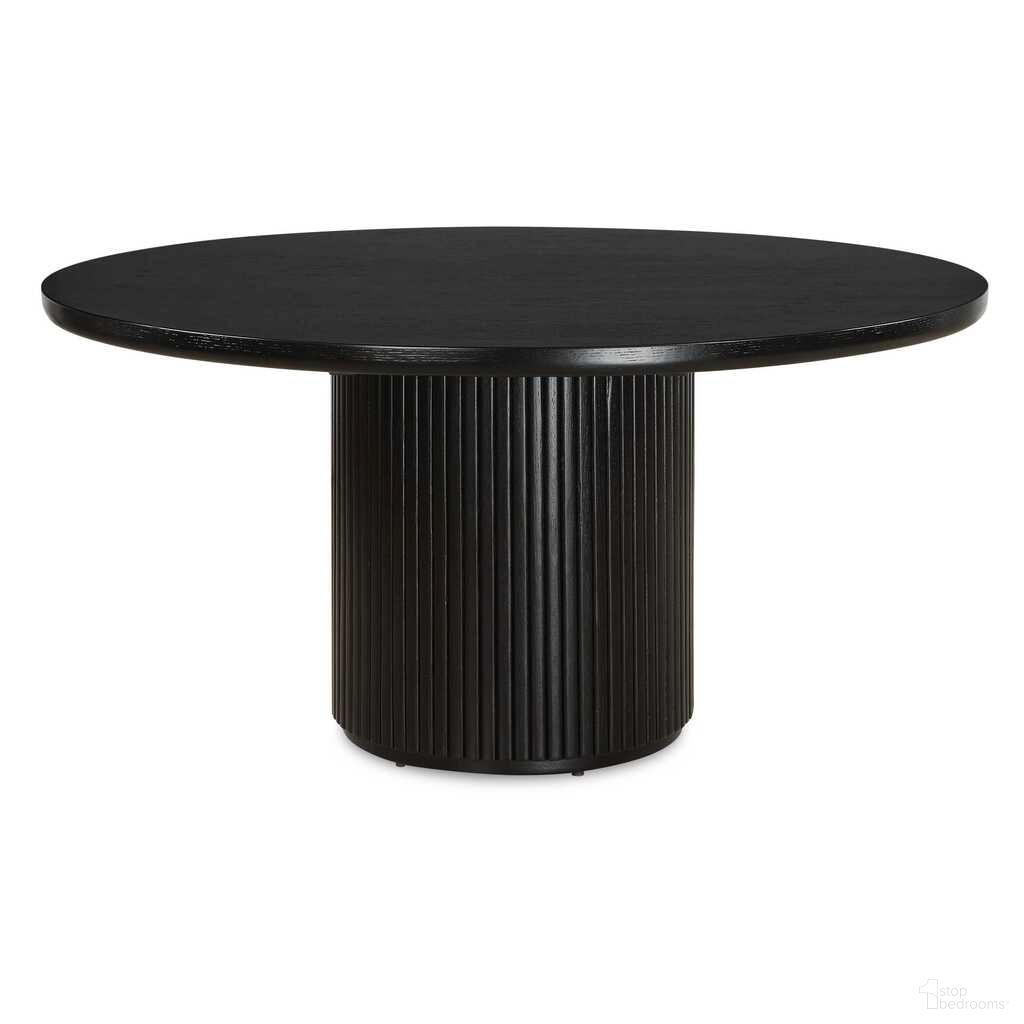 The appearance of Hersch Round Dining Table In Black designed by Uttermost in the modern / contemporary interior design. This black piece of furniture  was selected by 1StopBedrooms from Hersch Collection to add a touch of cosiness and style into your home. Sku: 50147. Table Base Style: Pedestal. Table Top Shape: Round. Size: 60". Material: Oak Wood.