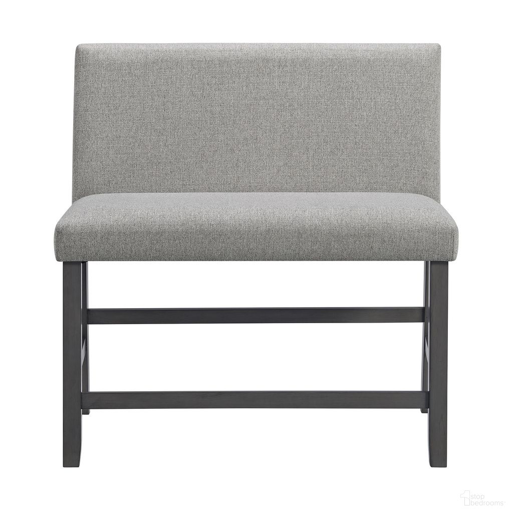 The appearance of Hester Counter Bench with Upholstered Back In Grey designed by Picket House in the transitional interior design. This grey piece of furniture was selected by 1StopBedrooms from Hester Collection to add a touch of cosiness and style into your home. Sku: D-7670-3-CBN2. Material: Polyester.