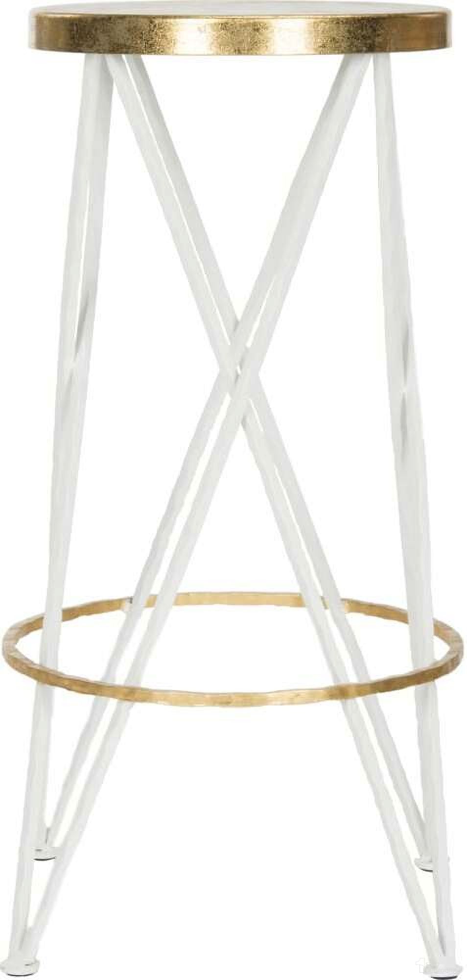 The appearance of Hester White and Gold Bar Stool designed by Safavieh in the modern / contemporary interior design. This white and gold piece of furniture was selected by 1StopBedrooms from Hester Collection to add a touch of cosiness and style into your home. Sku: FOX3253B. Material: Iron.