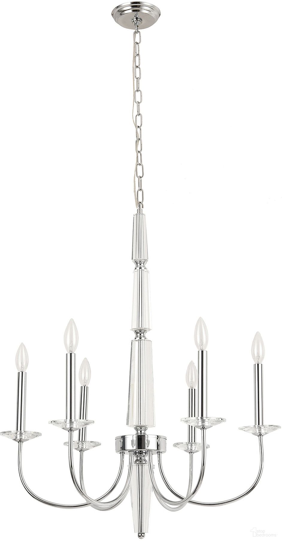 Hestia Collection Metal and Cystal Chandelier Lights In Clear and Chrome