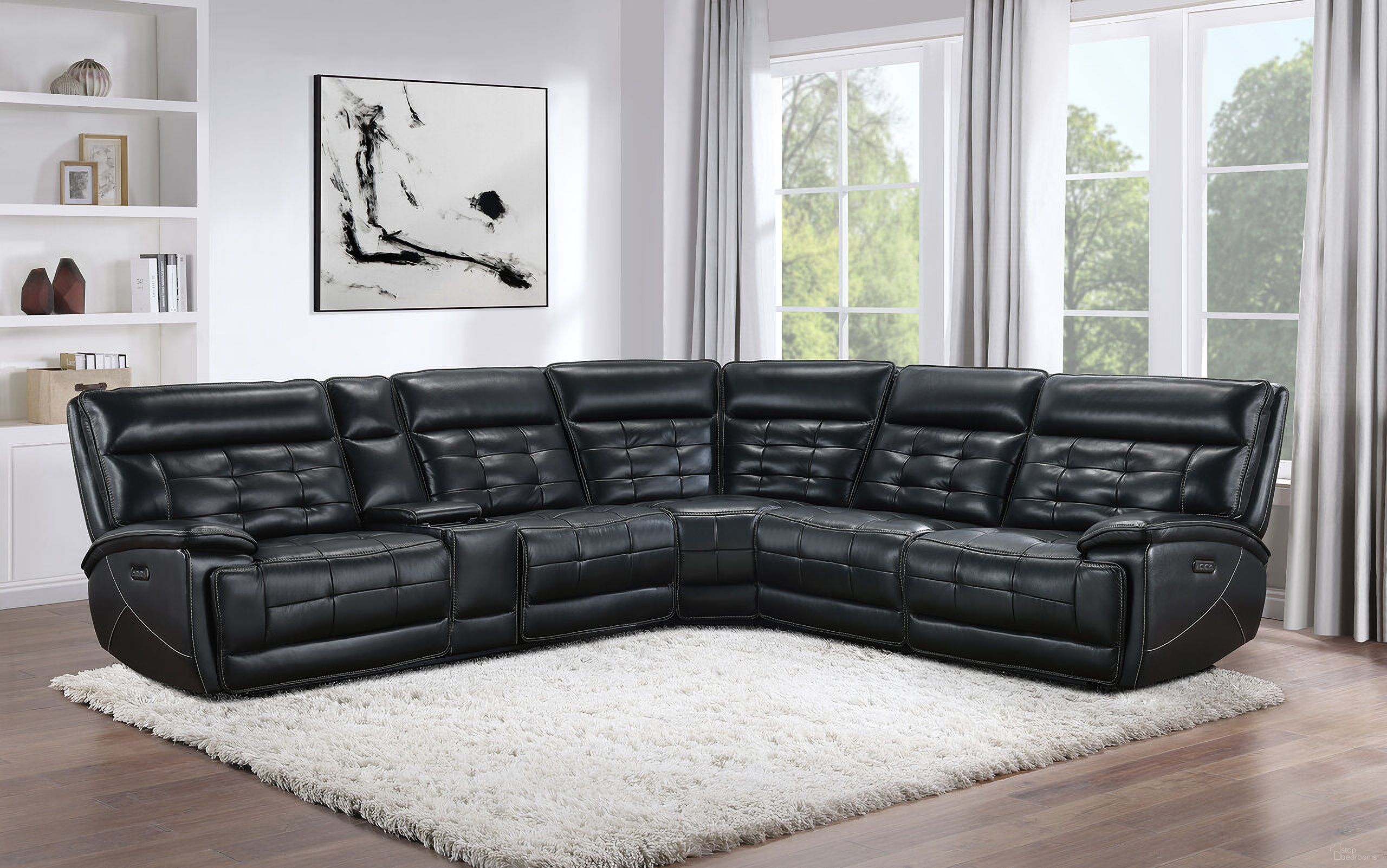 The appearance of Hewitt Leather Upholstered Power Reclining Sectional In Black designed by Coaster in the transitional interior design. This black piece of furniture was selected by 1StopBedrooms from Hewitt Collection to add a touch of cosiness and style into your home. Sku: 609610PPB1;609610PPB2;609610PPB3. Material: Leather. Layout: L-Shape.