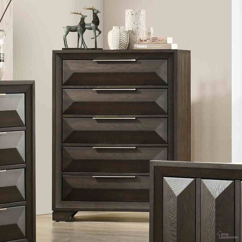 The appearance of Hexham Chest In Espresso designed by Furniture of America in the transitional interior design. This espresso piece of furniture was selected by 1StopBedrooms from Hexham Collection to add a touch of cosiness and style into your home. Sku: FM7232BR-C. Material: Solid Wood.