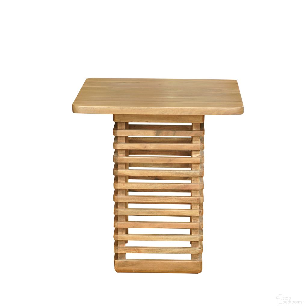The appearance of Hexin Solid Hand-Made Wood Square Side Table In Light Brown designed by Rajani Home in the modern / contemporary interior design. This light brown piece of furniture  was selected by 1StopBedrooms from Juno Collection to add a touch of cosiness and style into your home. Sku: 9C751759G03048. Material: Wood.