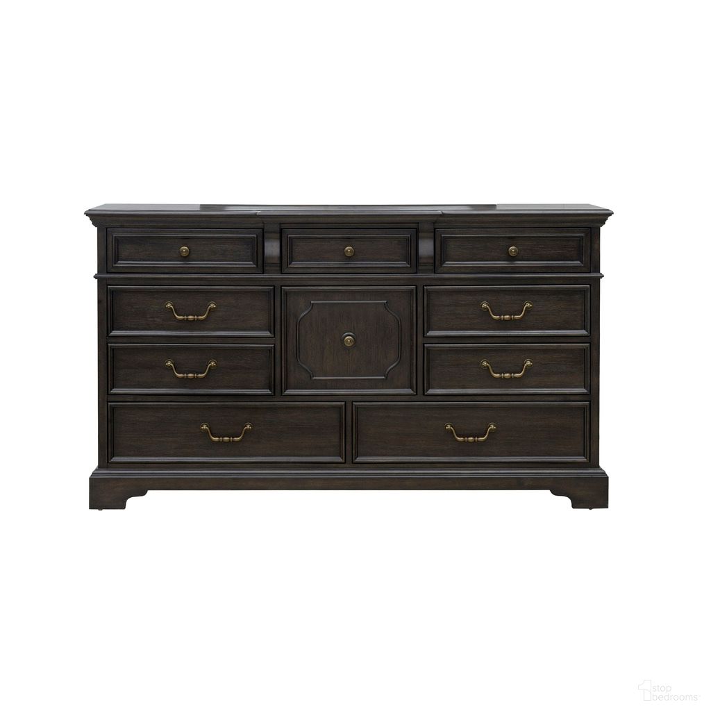 The appearance of Hickory Creek 10 Drawer Dresser In Brown Velvet designed by Pulaski in the traditional interior design. This brown velvet piece of furniture was selected by 1StopBedrooms from Hickory Creek Collection to add a touch of cosiness and style into your home. Sku: P386100. Material: Hickory Veneer.