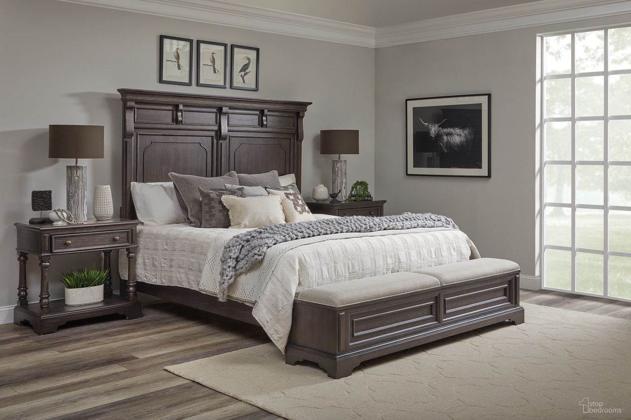 Hickory Creek Panel Bedroom Set In Brown Velvet