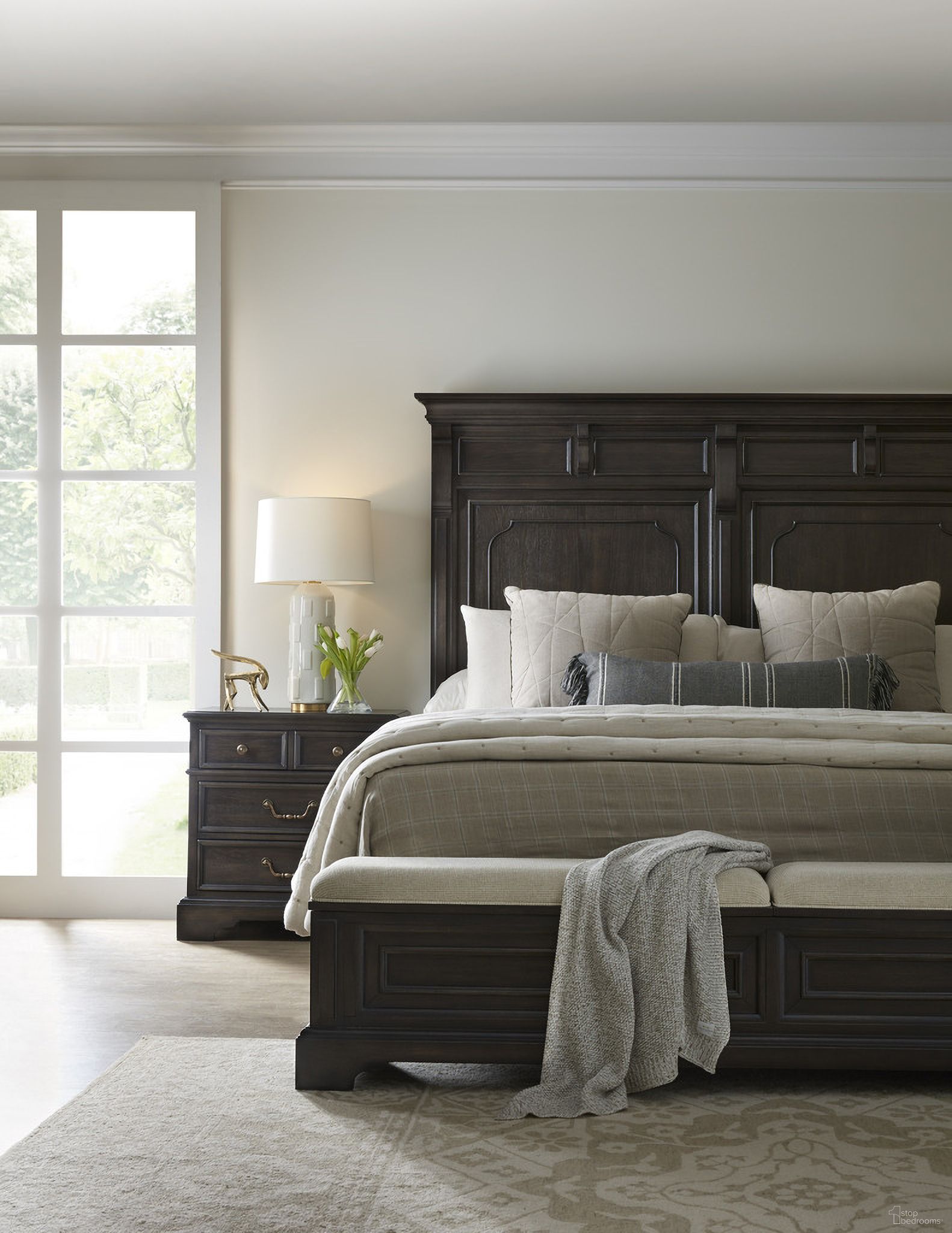 Hickory Creek Storage Bedroom Set In Brown Velvet
