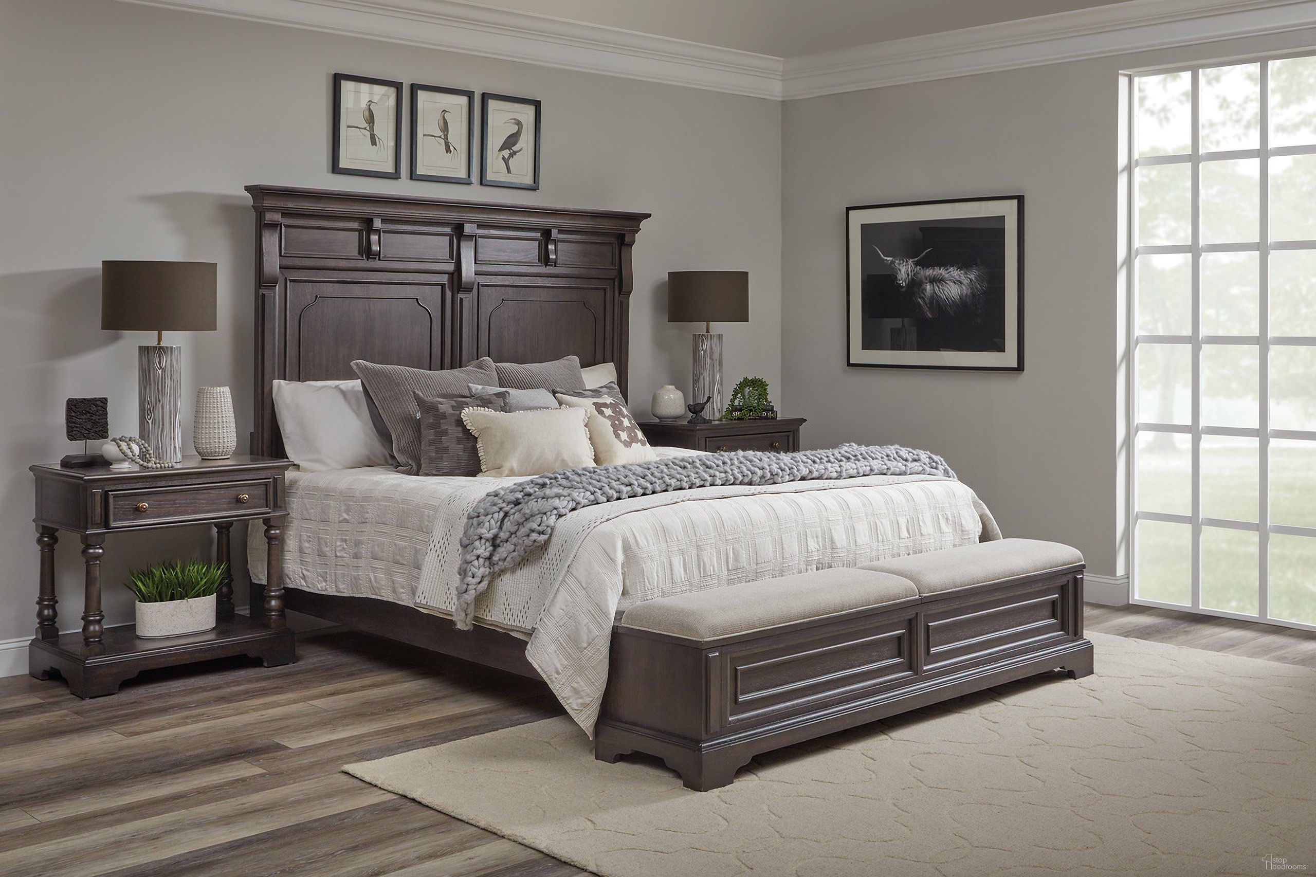 Hickory Creek Storage Bedroom Set In Brown Velvet