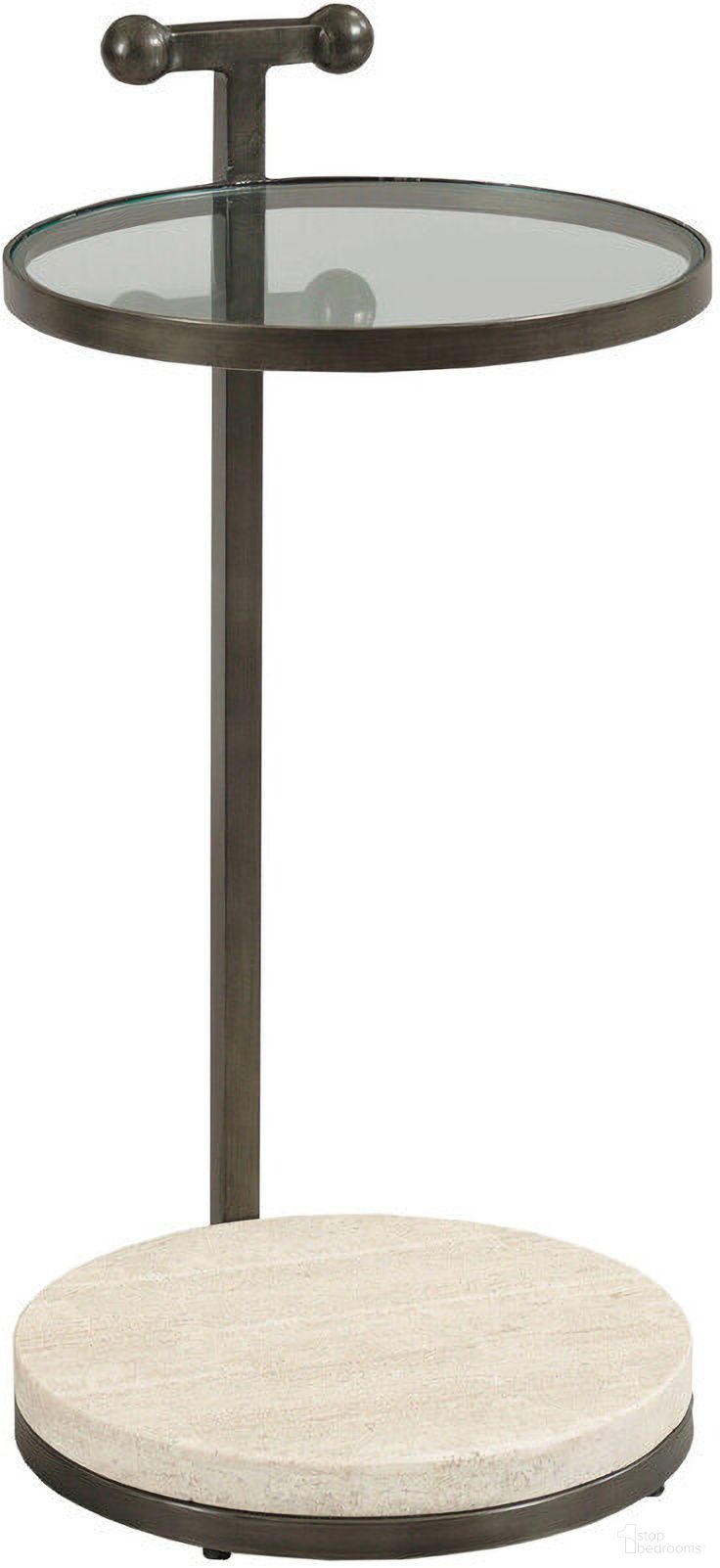 The appearance of Hidden Treasures Frazier Round Accent Table In Light Bronze designed by Hammary in the modern / contemporary interior design. This light bronze piece of furniture was selected by 1StopBedrooms from Hidden Treasures Collection to add a touch of cosiness and style into your home. Sku: 090-1084. Material: Metal.