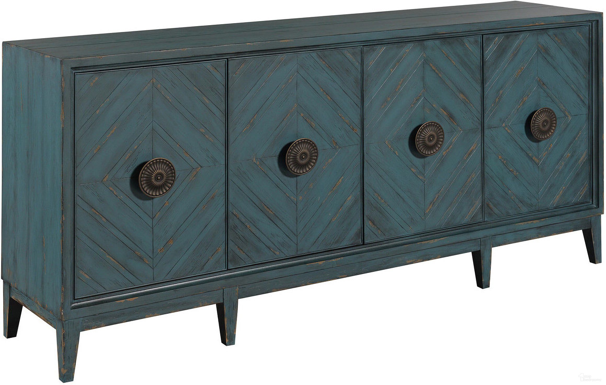 The appearance of Lapis Four Door Console designed by Hammary in the transitional interior design. This other piece of furniture  was selected by 1StopBedrooms from Hidden Treasures Collection to add a touch of cosiness and style into your home. Sku: 090-1121. Material: Wood.