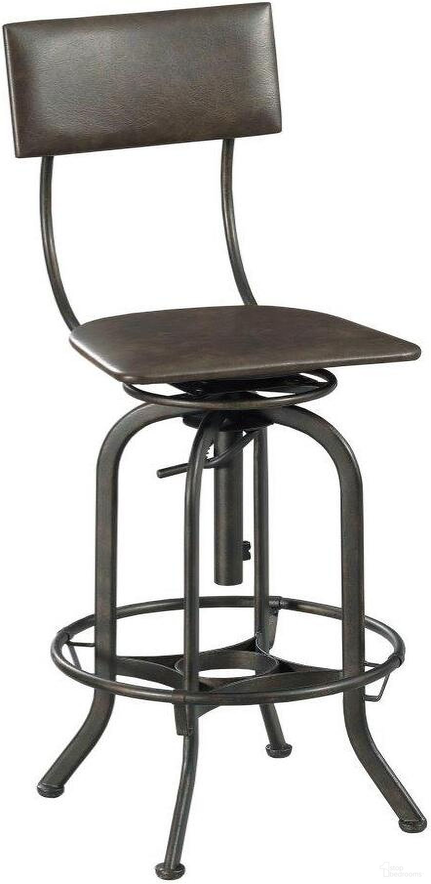 The appearance of Hidden Treasures Rocco Adjustable Bar Stool designed by Hammary in the transitional interior design. This brown piece of furniture was selected by 1StopBedrooms from Hidden Treasures Collection to add a touch of cosiness and style into your home. Sku: 090-1107. Material: Metal.