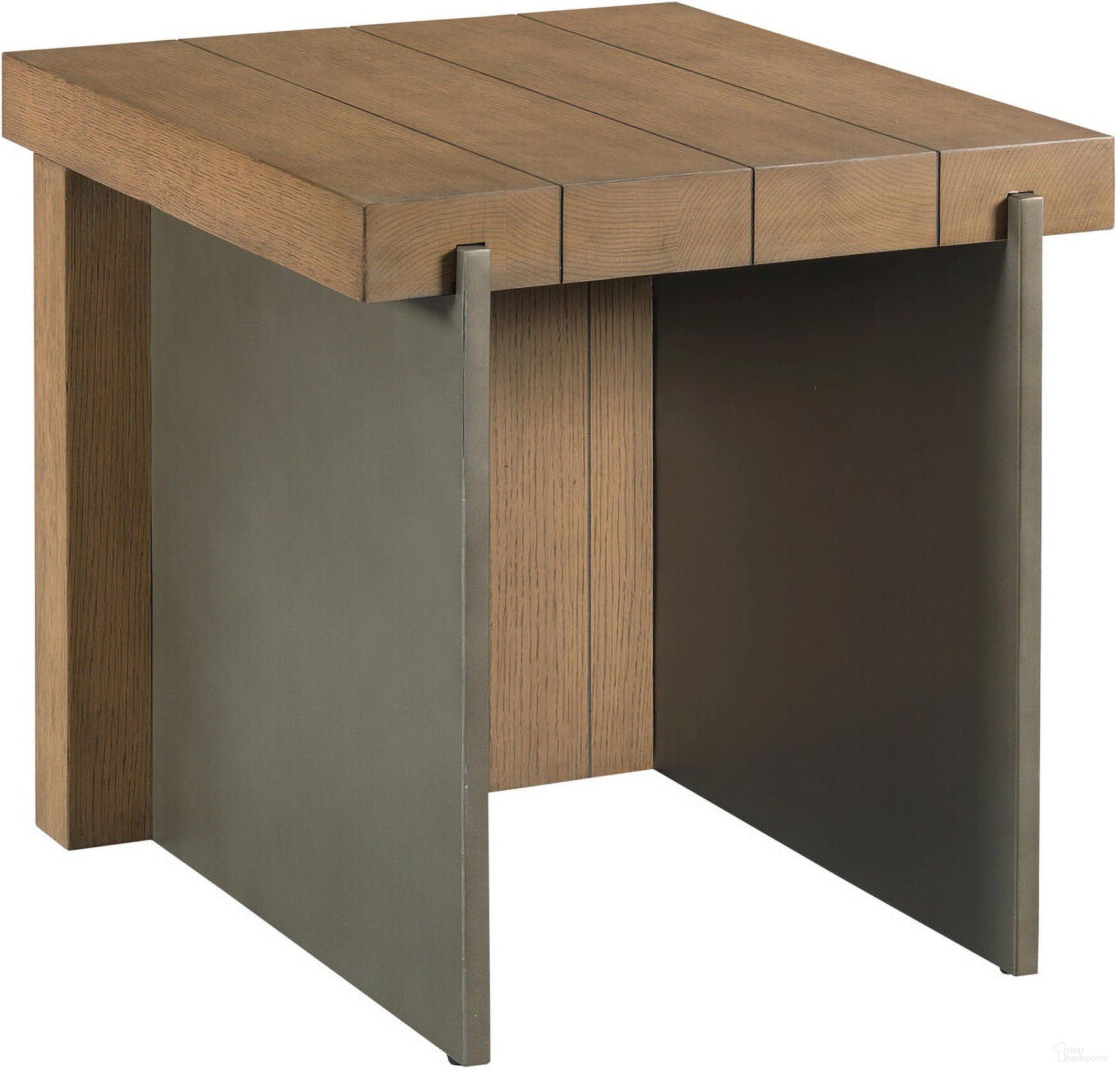 The appearance of Spence End Table In Spice and Brushed Steel designed by Hammary in the transitional interior design. This spice/brushed steel piece of furniture  was selected by 1StopBedrooms from Hidden Treasures Collection to add a touch of cosiness and style into your home. Sku: 090-1208. Material: Wood.