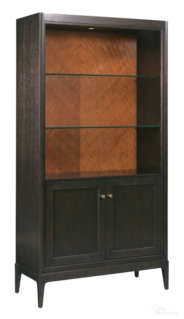 The appearance of Victor Bookcase Cabinet In Espresso designed by Hammary in the transitional interior design. This espresso piece of furniture was selected by 1StopBedrooms from Hidden Treasures Collection to add a touch of cosiness and style into your home. Sku: 090-1214. Material: Wood.