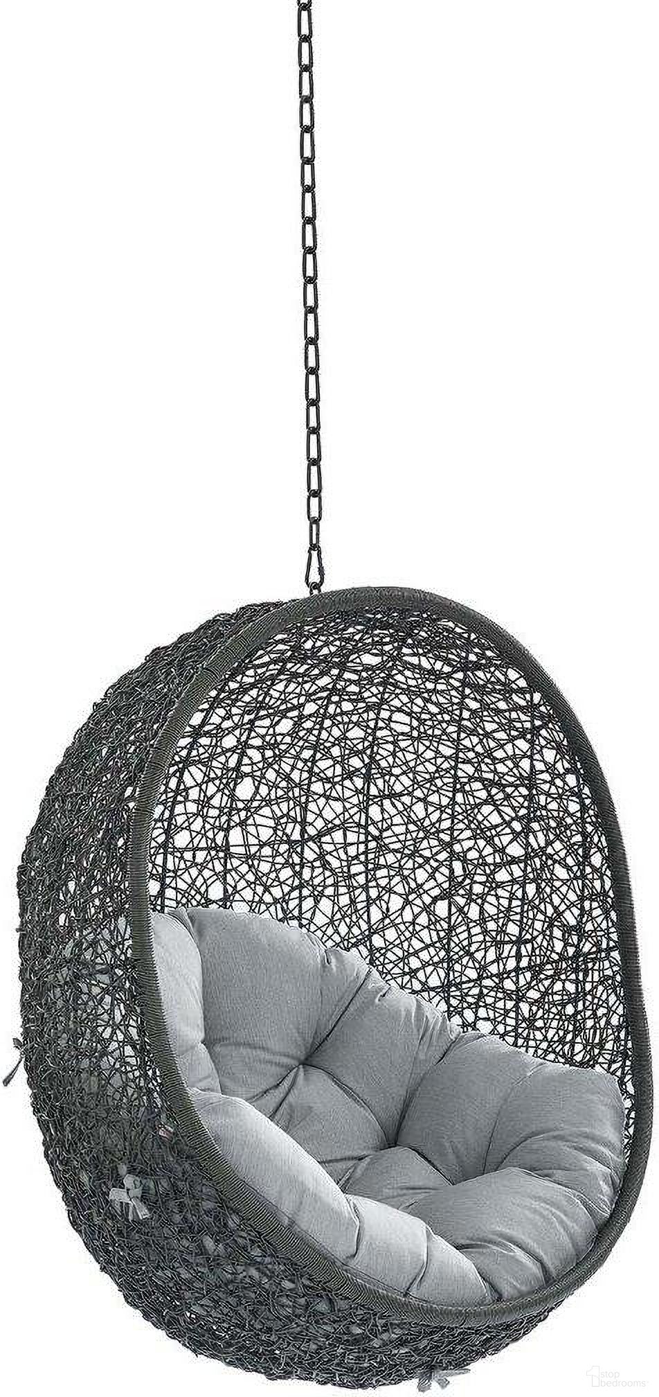 The appearance of Hide Sunbrella Fabric Swing Outdoor Patio Lounge Chair Without Stand In Gray and Beige designed by Modway in the modern / contemporary interior design. This gray and beige piece of furniture  was selected by 1StopBedrooms from Hide Collection to add a touch of cosiness and style into your home. Sku: EEI-3634-GRY-GRY. Material: Polyester.