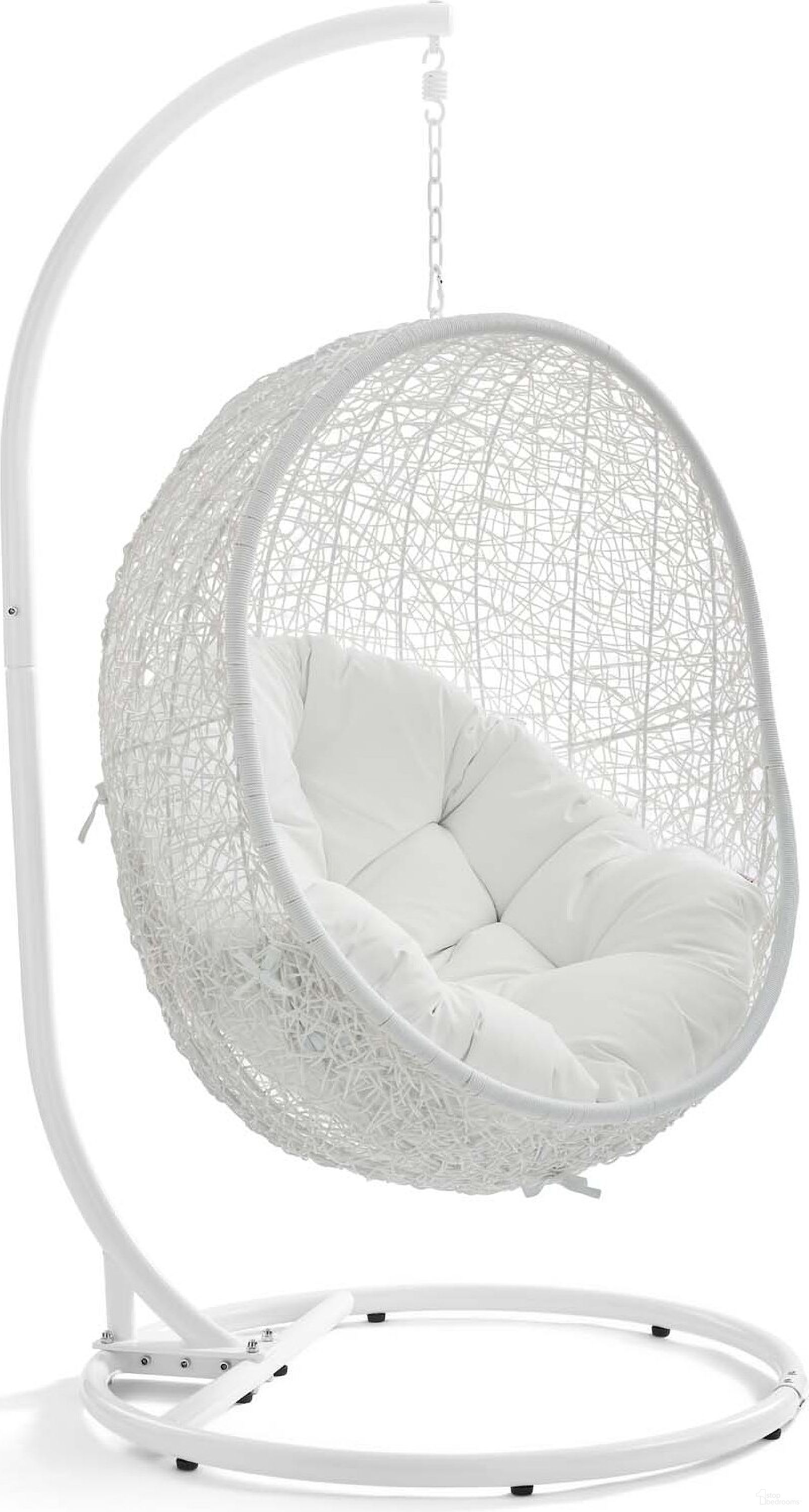 The appearance of Hide White Outdoor Patio Swing Chair With Stand designed by Modway in the modern / contemporary interior design. This white piece of furniture was selected by 1StopBedrooms from Hide Collection to add a touch of cosiness and style into your home. Sku: EEI-2273-WHI-1;EEI-2273-WHI-2;EEI-2273-WHI-3. Material: Stainless Steel.