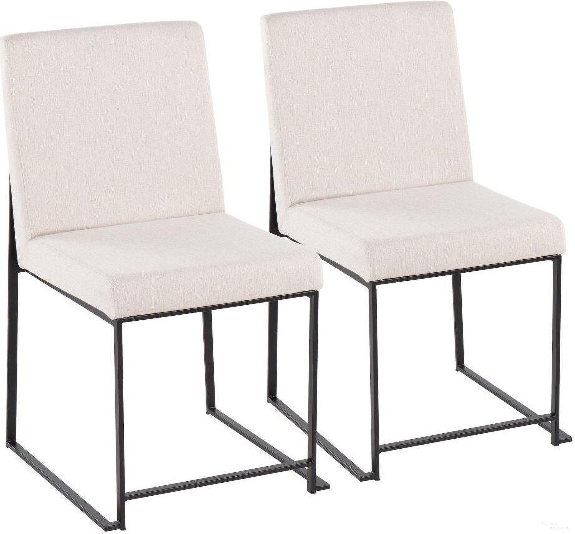 The appearance of High Back Fuji Dining Chair Set of 2 in Black Steel and Beige Fabric designed by Lumisource in the modern / contemporary interior design. This beige piece of furniture was selected by 1StopBedrooms from Fuji Collection to add a touch of cosiness and style into your home. Sku: DC-HBFUJI BKBG2. Material: Stainless Steel. Chair Type: Side Chair.