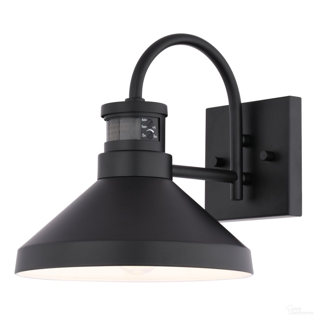 The appearance of Highland Park 9 Inch Outdoor Motion Sensor Wall Light In White and Matte Black designed by Vaxcel in the transitional interior design. This white and matte black piece of furniture was selected by 1StopBedrooms from Highland Park Collection to add a touch of cosiness and style into your home. Sku: T0804. Material: Steel.