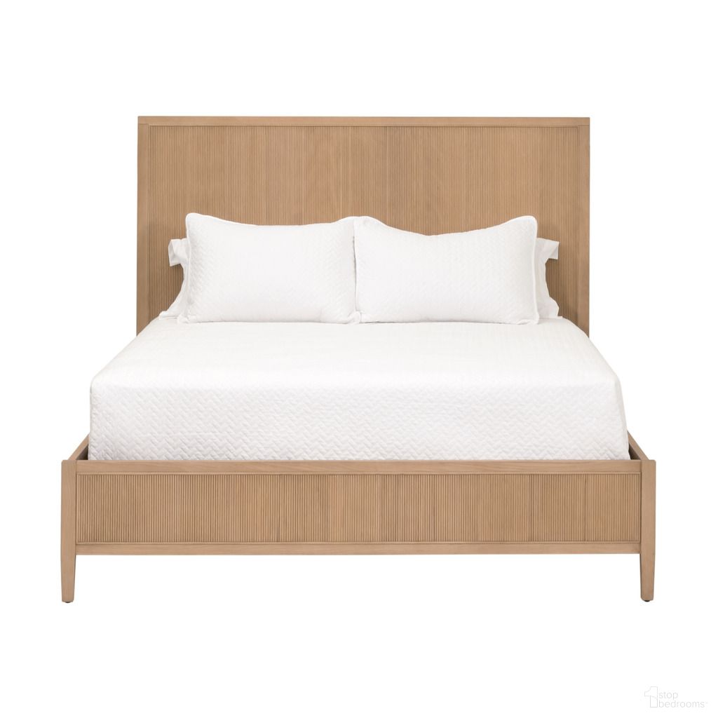 The appearance of Highland Queen Bed In Natural Oak designed by Essentials For Living in the transitional interior design. This natural oak piece of furniture was selected by 1StopBedrooms from Bronze Bay Collection to add a touch of cosiness and style into your home. Sku: 5255-1.NAT. Bed Size: Queen. Material: Solid Oak.