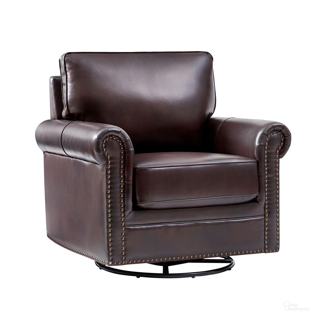 The appearance of Higinio Genuine Leather Swivel Rocker Chair In Espresso designed by Karat Home in the modern / contemporary interior design. This espresso piece of furniture  was selected by 1StopBedrooms from Higinio Collection to add a touch of cosiness and style into your home. Sku: CHLB1343-ESO. Material: Genuine Leather.