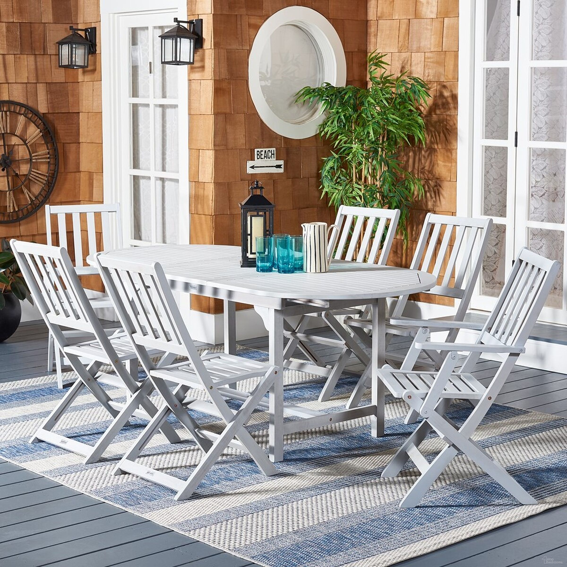 The appearance of Hikaru Extendable Dining Set in Grey designed by Safavieh in the modern / contemporary interior design. This grey piece of furniture was selected by 1StopBedrooms from Hikaru Collection to add a touch of cosiness and style into your home. Sku: PAT7083B-3BX. Table Base Style: Trestle. Material: Wood. Table Top Shape: Rectangular.