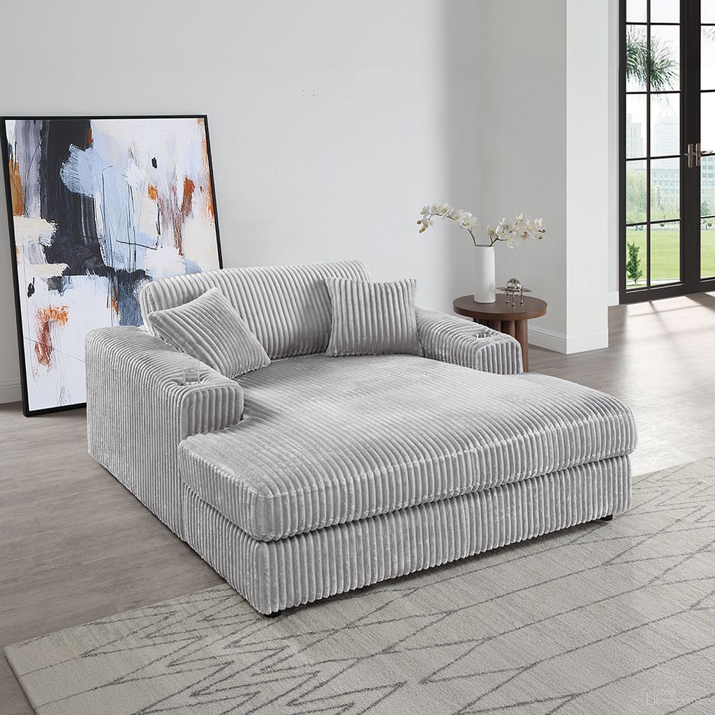 The appearance of Hilde Chaise with 2 Pillows In Gray designed by ACME in the modern / contemporary interior design. This gray piece of furniture was selected by 1StopBedrooms from Hilde Collection to add a touch of cosiness and style into your home. Sku: LV03681. Material: Pine Wood.