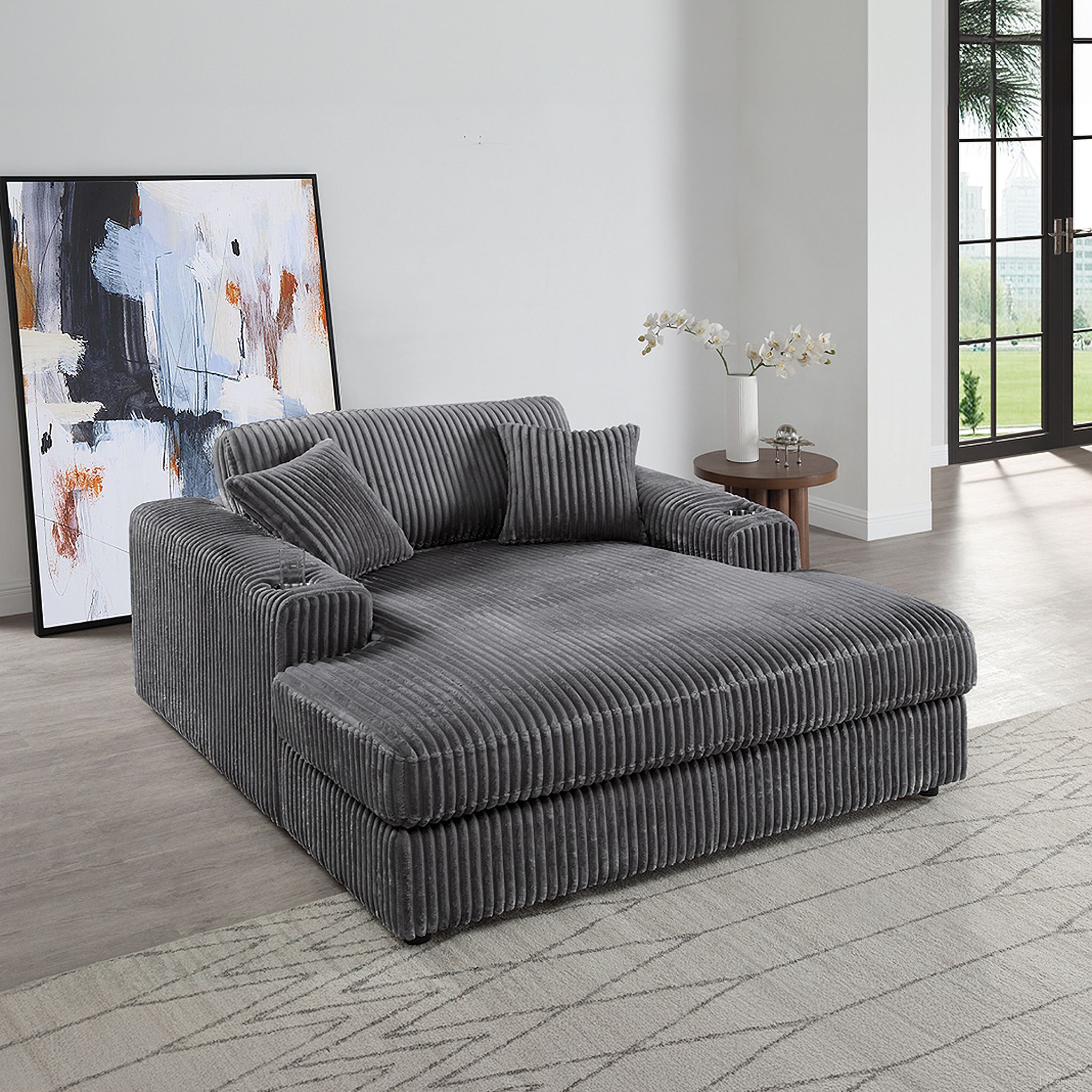 The appearance of Hilde Chaise with 2 Pillows In Dark Gray designed by ACME in the modern / contemporary interior design. This dark gray piece of furniture was selected by 1StopBedrooms from Hilde Collection to add a touch of cosiness and style into your home. Sku: LV03691. Material: Pine Wood.